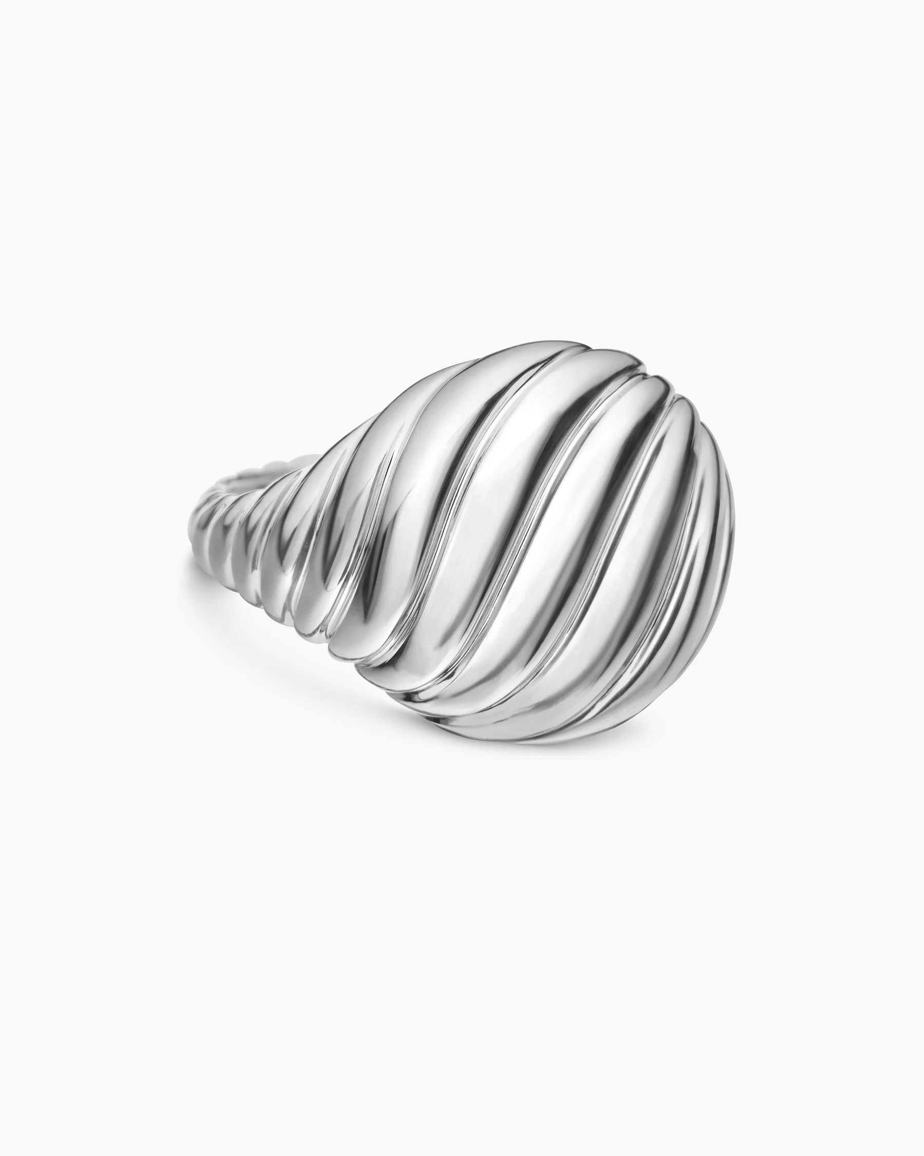 Sculpted Cable Pinky Ring in 18K Yellow Gold, 13mm