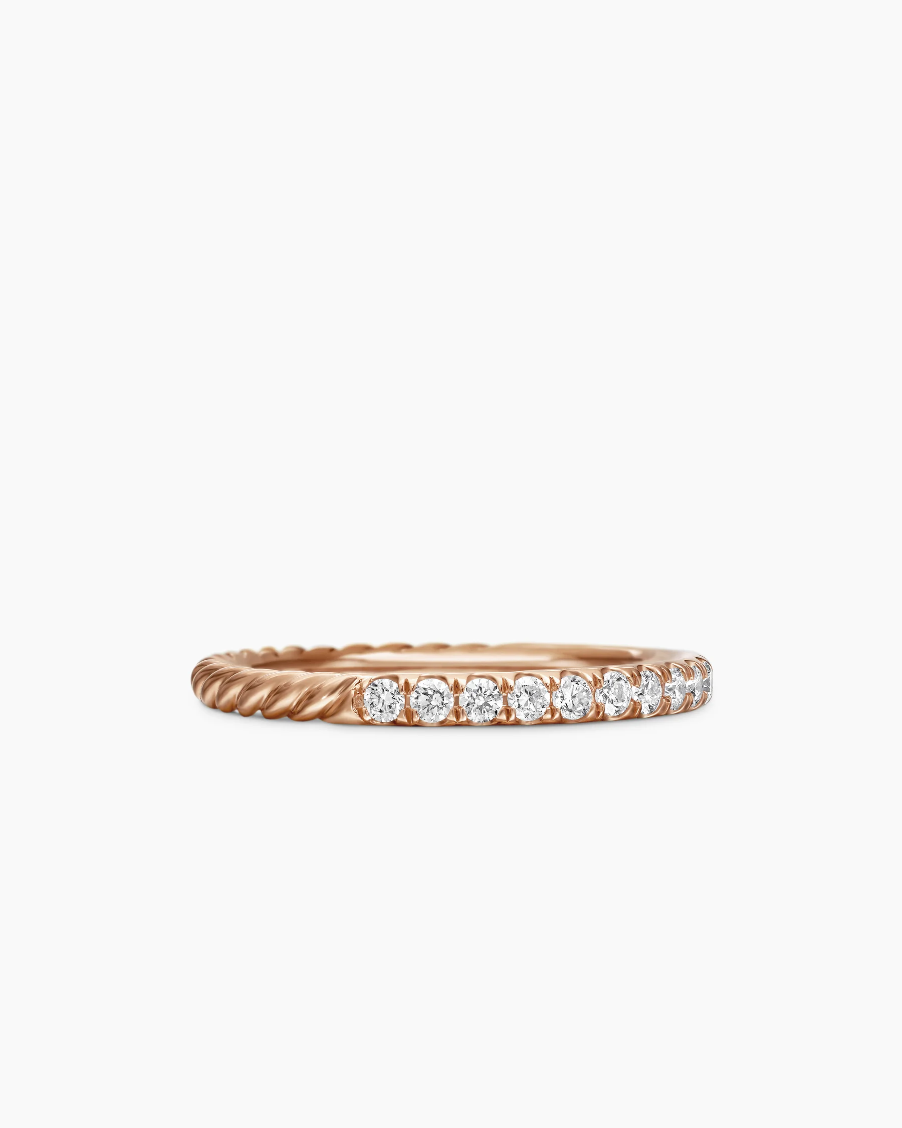 Cable Collectibles® Stack Ring in Sterling Silver with Diamonds, 2mm