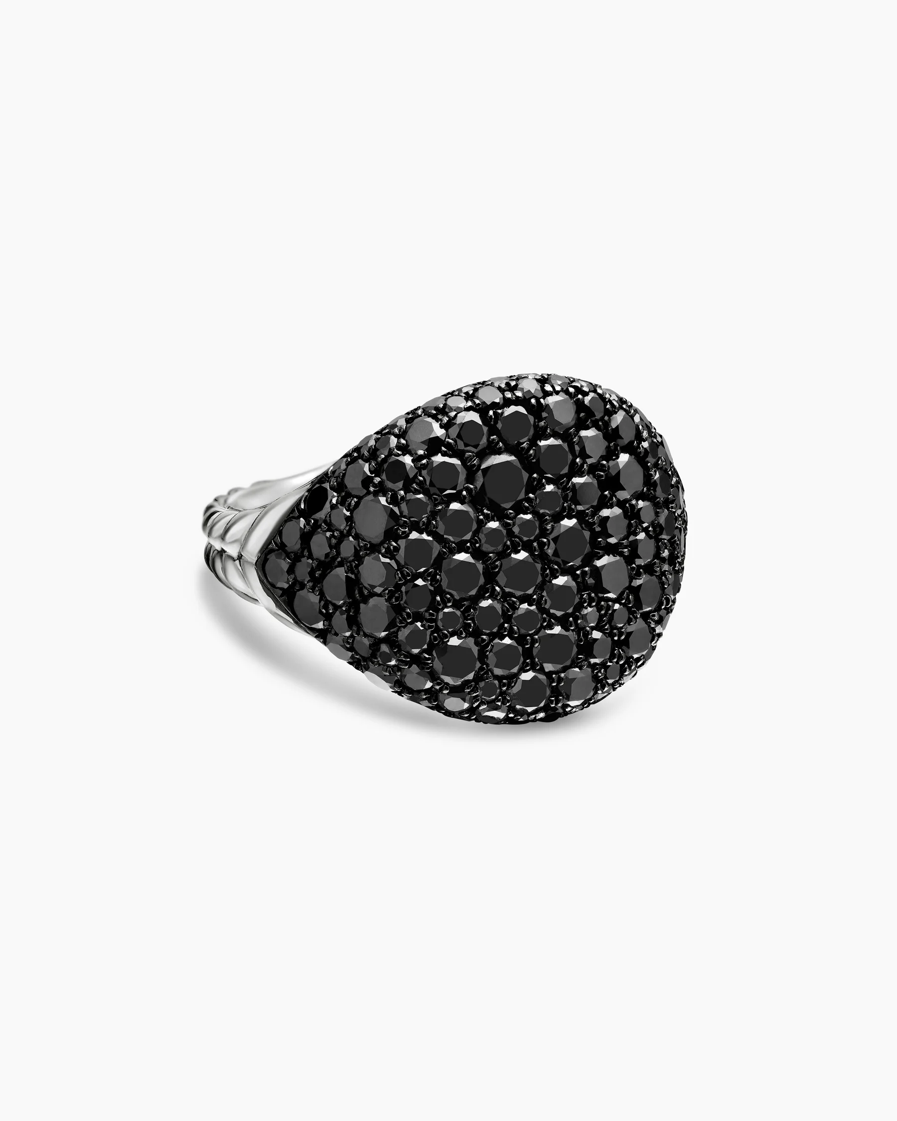 Pavé Pinky Ring in 18K Rose Gold with Cognac Diamonds, 13mm