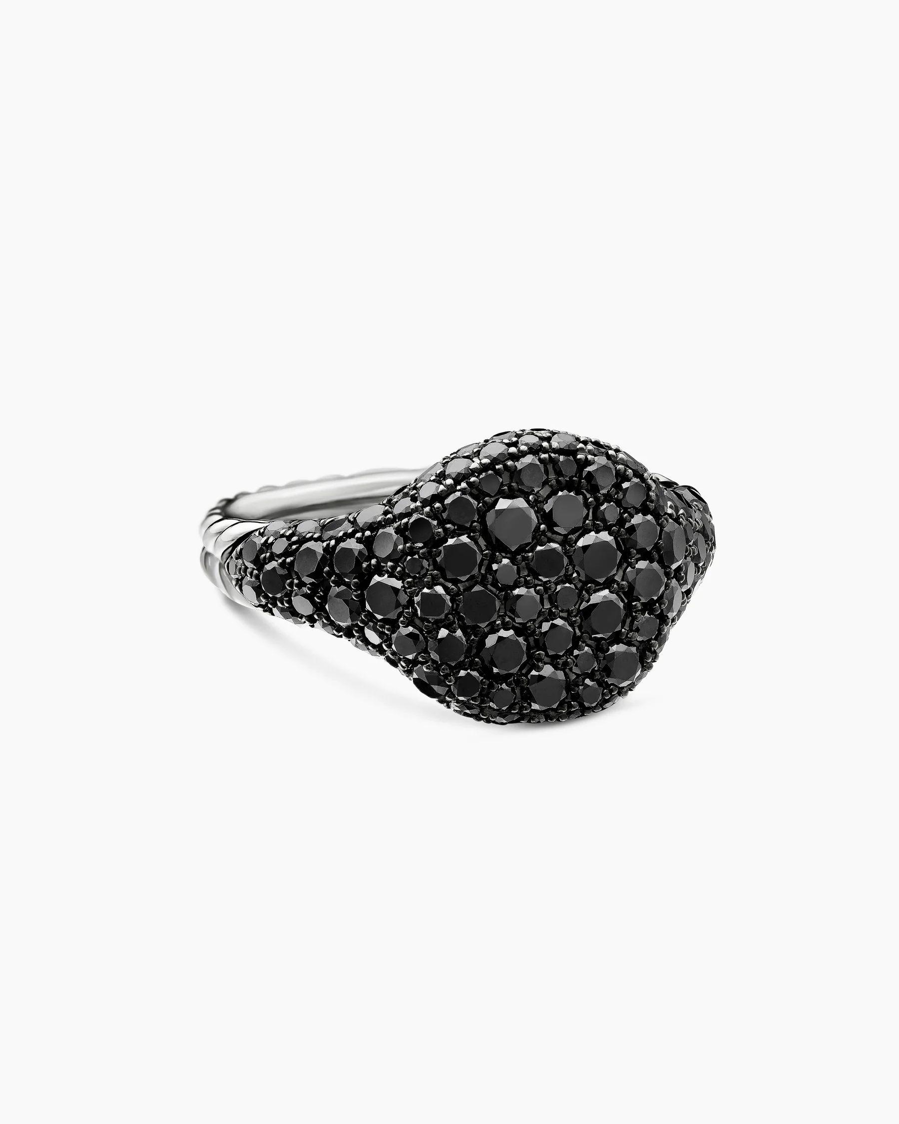 Pavé Pinky Ring in 18K Rose Gold with Cognac Diamonds, 10mm