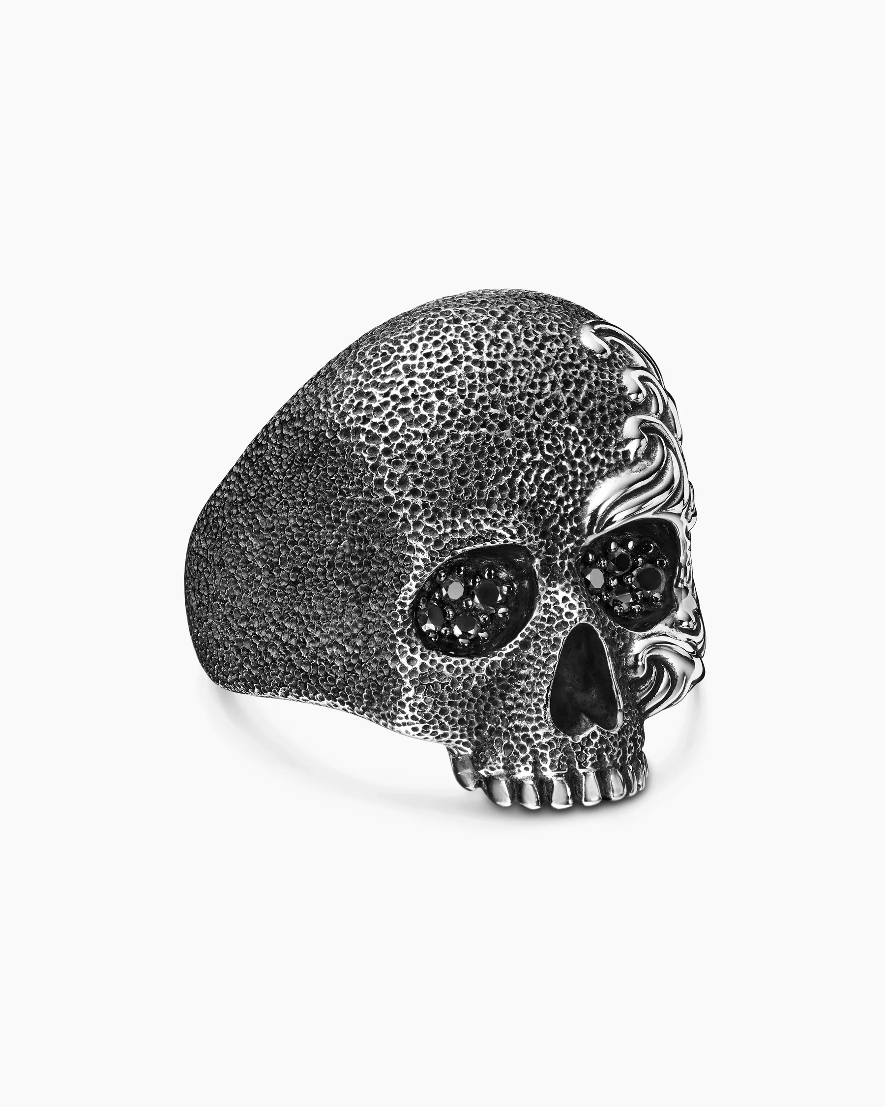 Waves Skull Ring in Sterling Silver with 18K Yellow Gold, 24mm