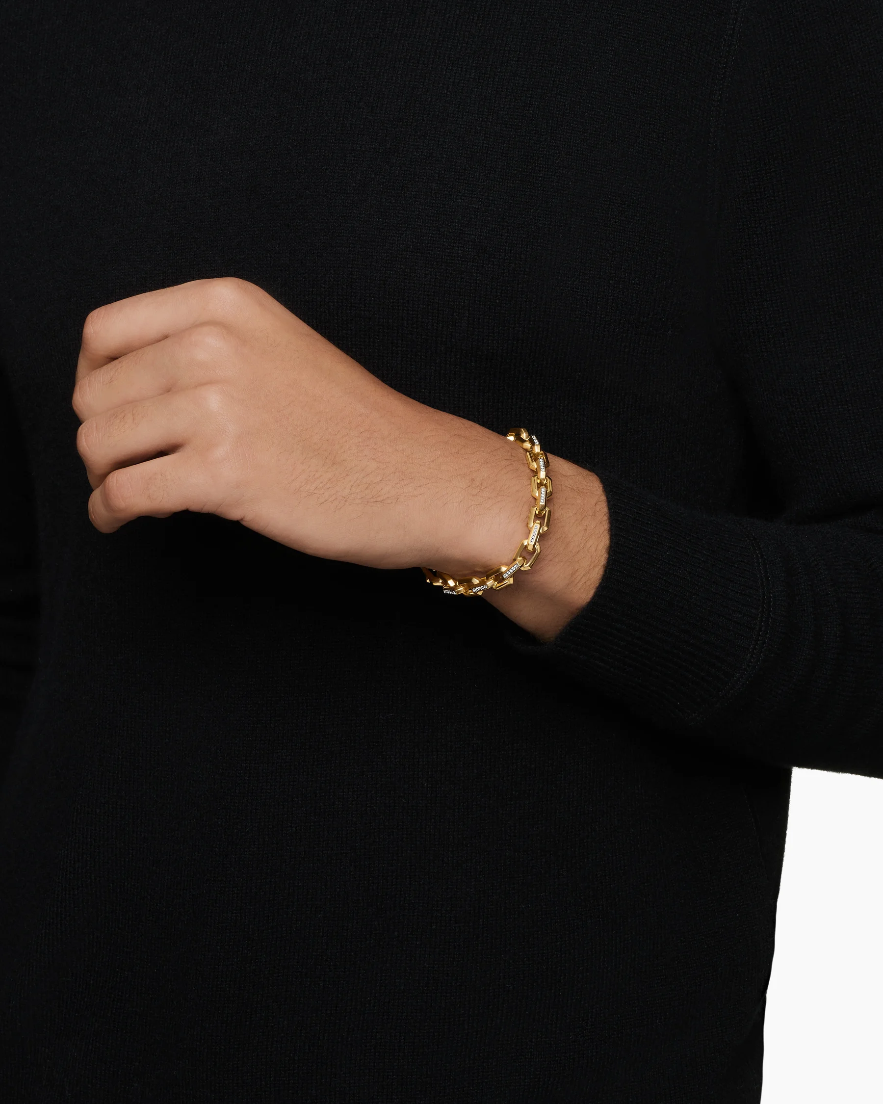 Streamline® Heirloom Chain Link Bracelet in Sterling Silver with Pavé Black Diamonds, 7.5mm 2 Streamline® Heirloom Chain Link Bracelet in Sterling Silver with Pavé Black Diamonds, 7.5mm