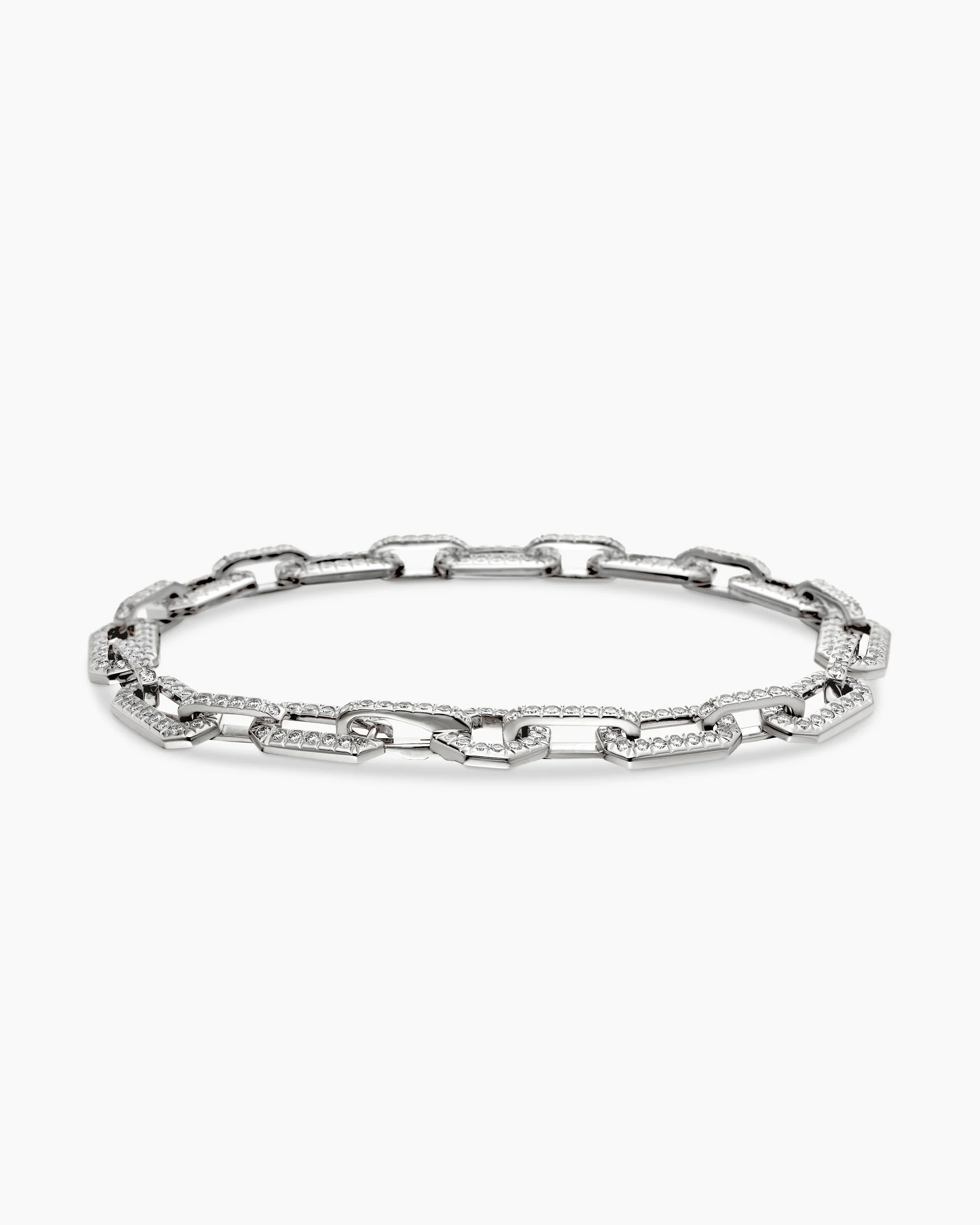 Pavé Chain Bracelet in 18K Yellow Gold with Diamonds, 7mm