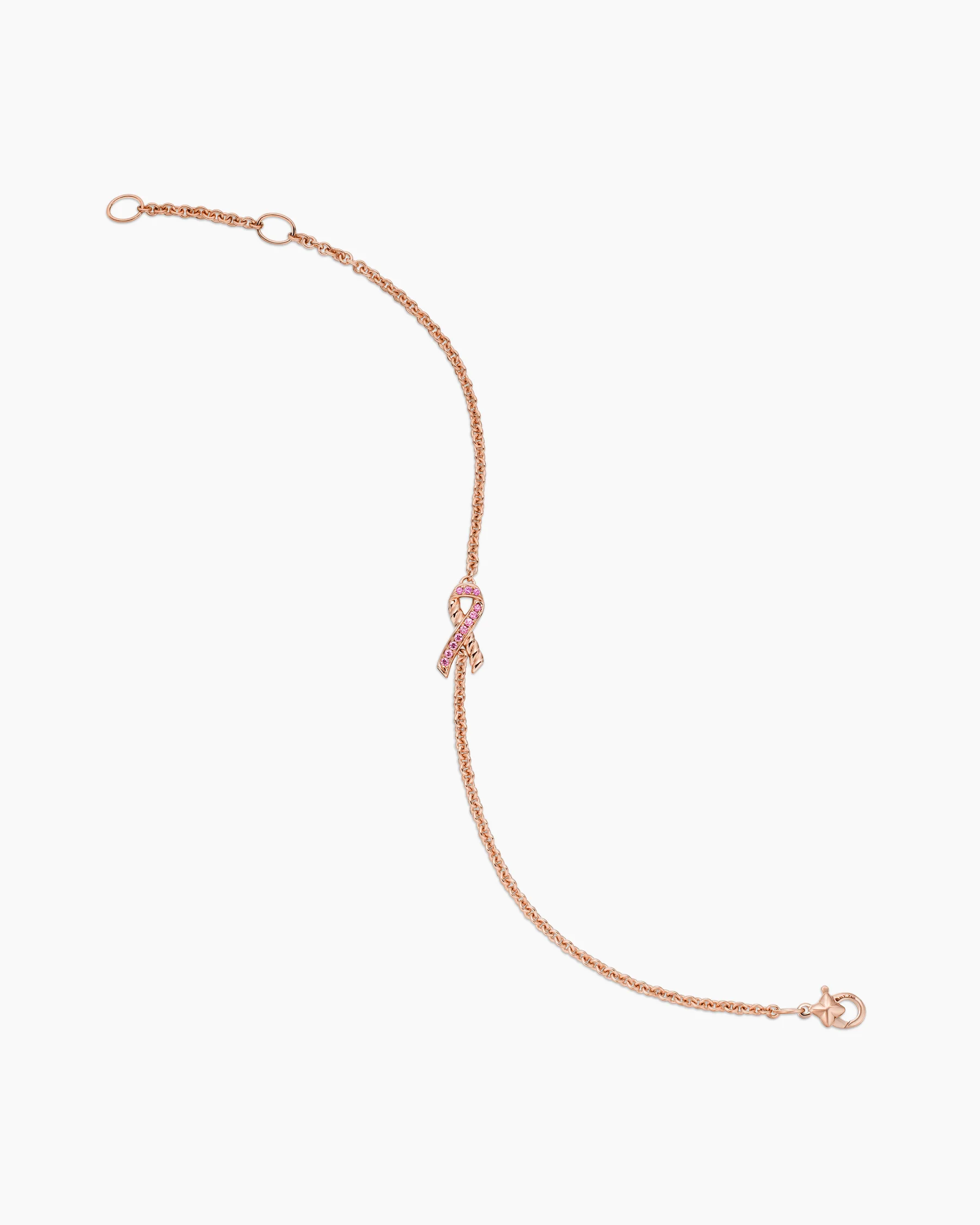 Cable Collectibles® Ribbon Chain Bracelet in 18K Rose Gold with Pavé Pink Sapphires, 15mm 4 Cable Collectibles® Ribbon Chain Bracelet in 18K Rose Gold with Pavé Pink Sapphires, 15mm