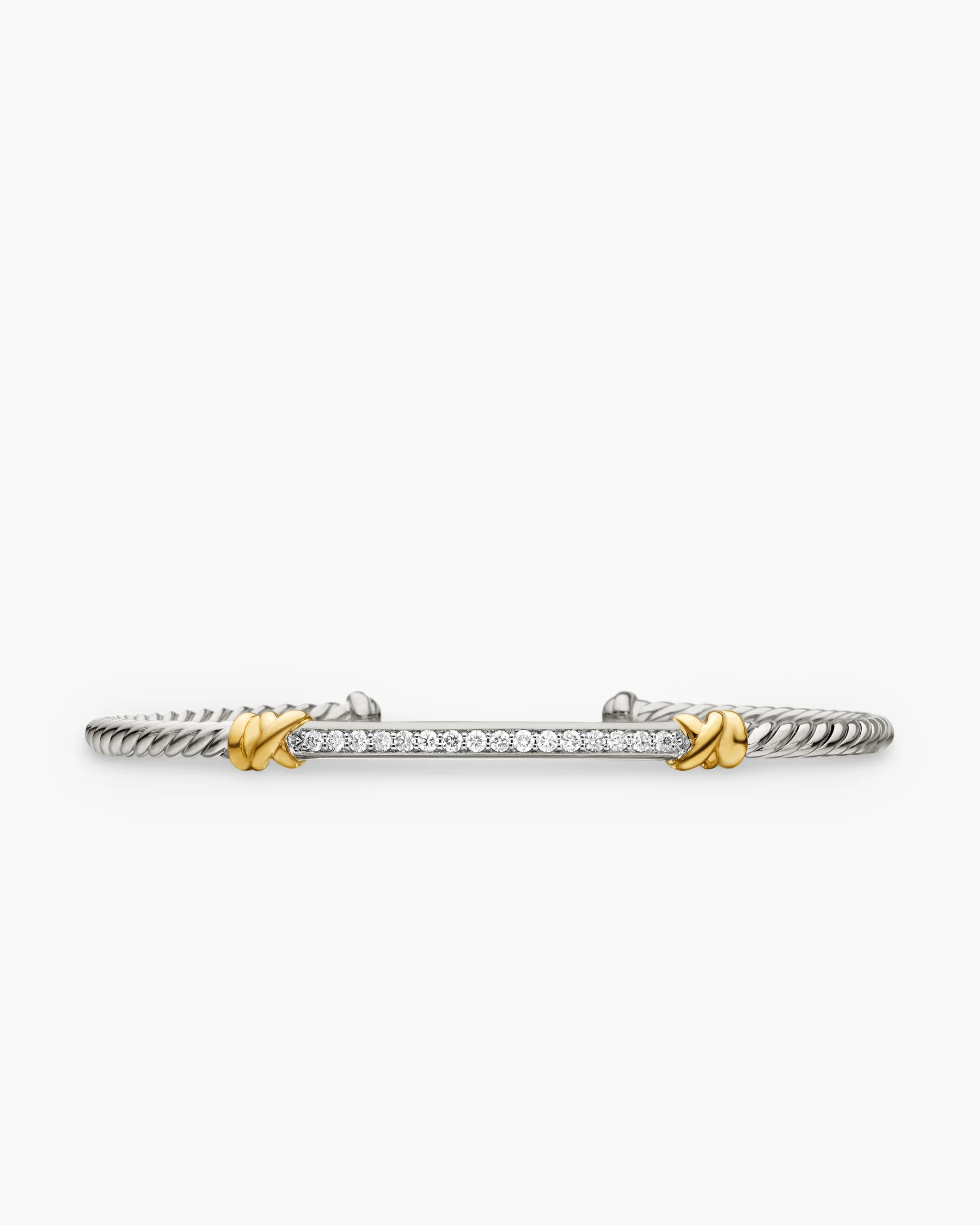 Petite Helena Cablespira® Flex Station Bracelet in 18K Yellow Gold with Diamonds, 3mm