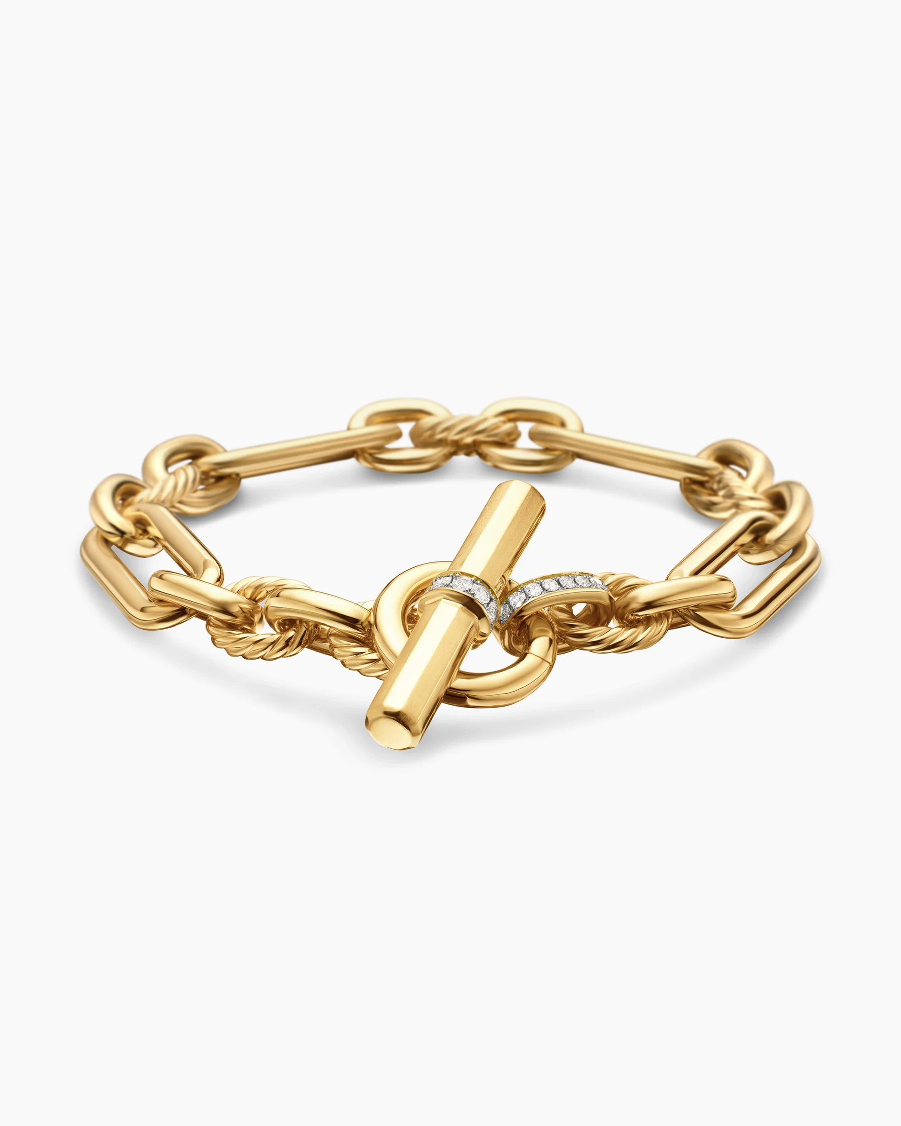 Lexington Chain Bracelet in Sterling Silver with Diamonds, 9.8mm