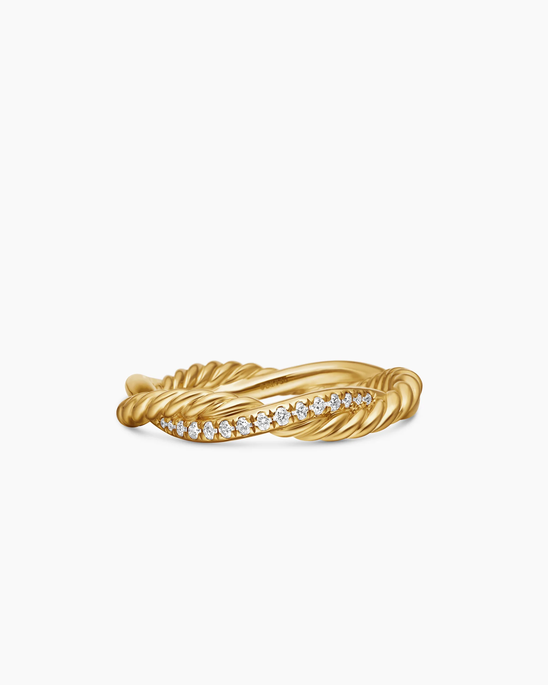 Petite Infinity Band Ring in 18K Yellow Gold with Diamonds, 4mm 1 Petite Infinity Band Ring in 18K Yellow Gold with Diamonds, 4mm