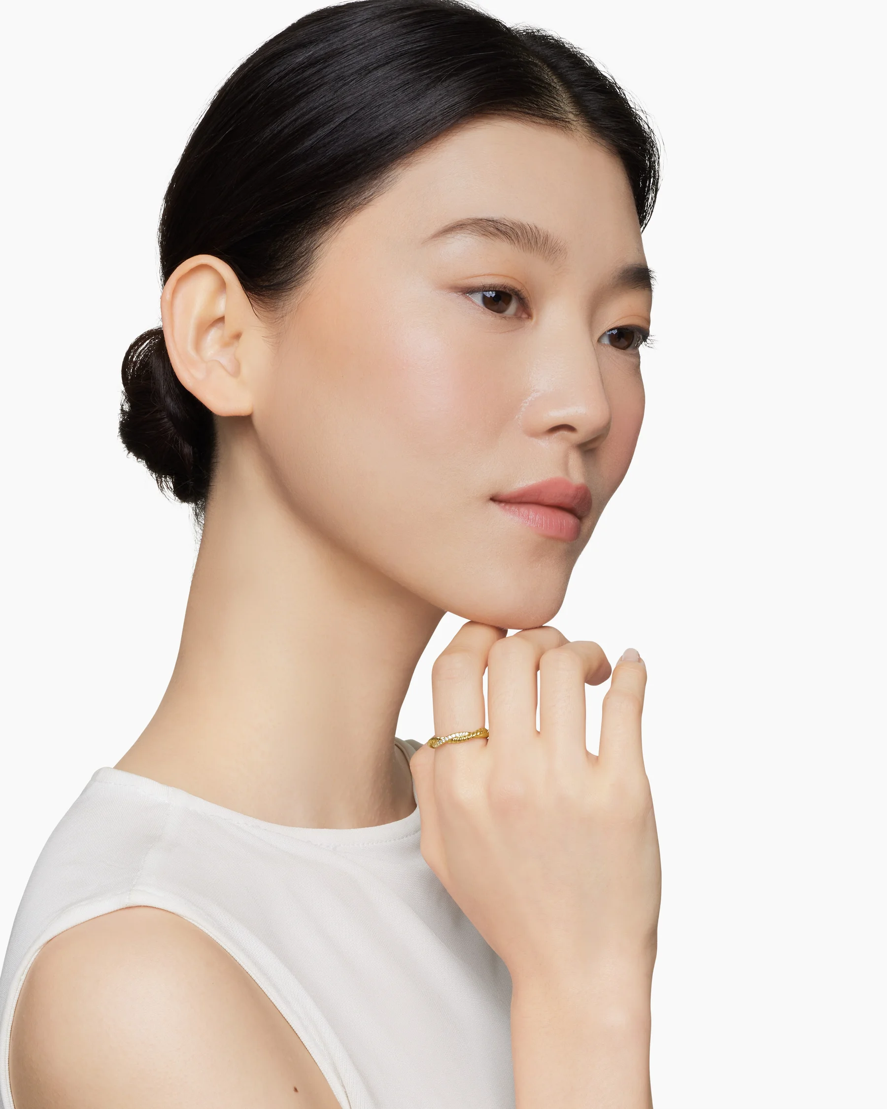 Petite Infinity Band Ring in 18K Yellow Gold with Diamonds, 4mm 2 Petite Infinity Band Ring in 18K Yellow Gold with Diamonds, 4mm