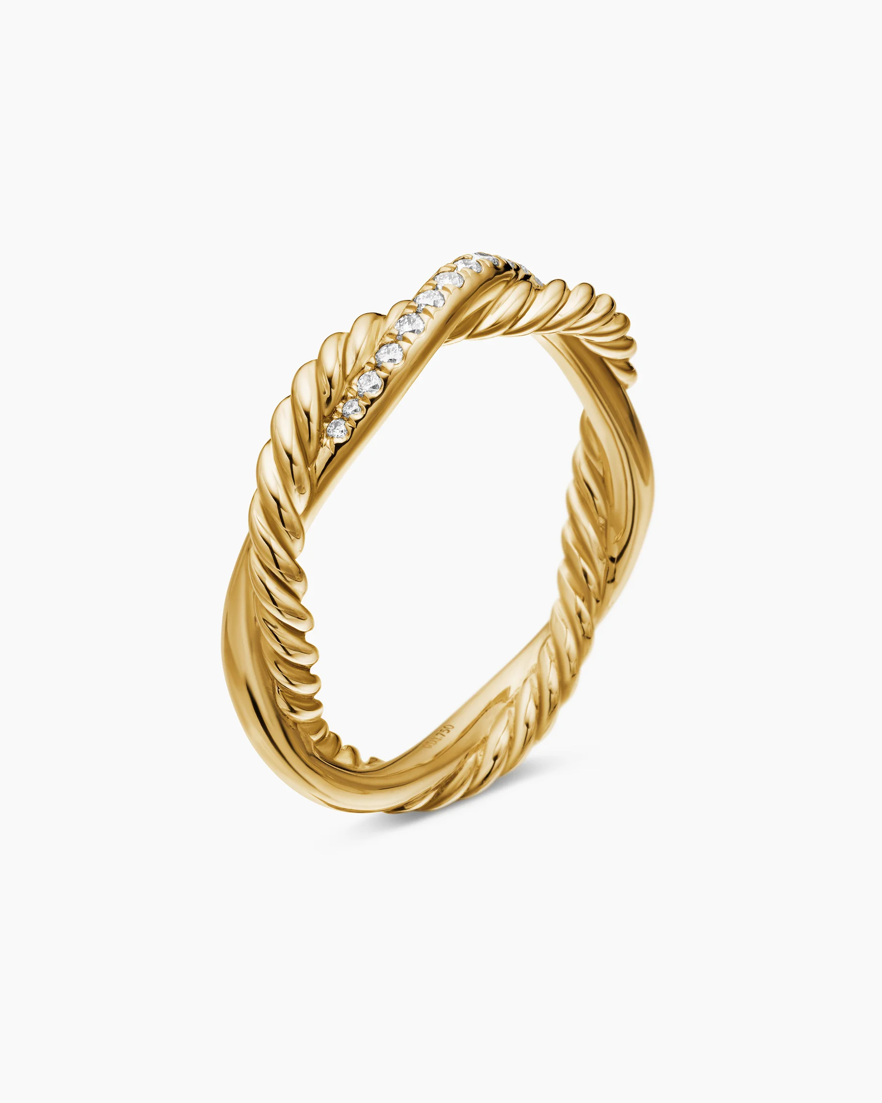 Petite Infinity Band Ring in 18K Yellow Gold with Diamonds, 4mm 3 Petite Infinity Band Ring in 18K Yellow Gold with Diamonds, 4mm