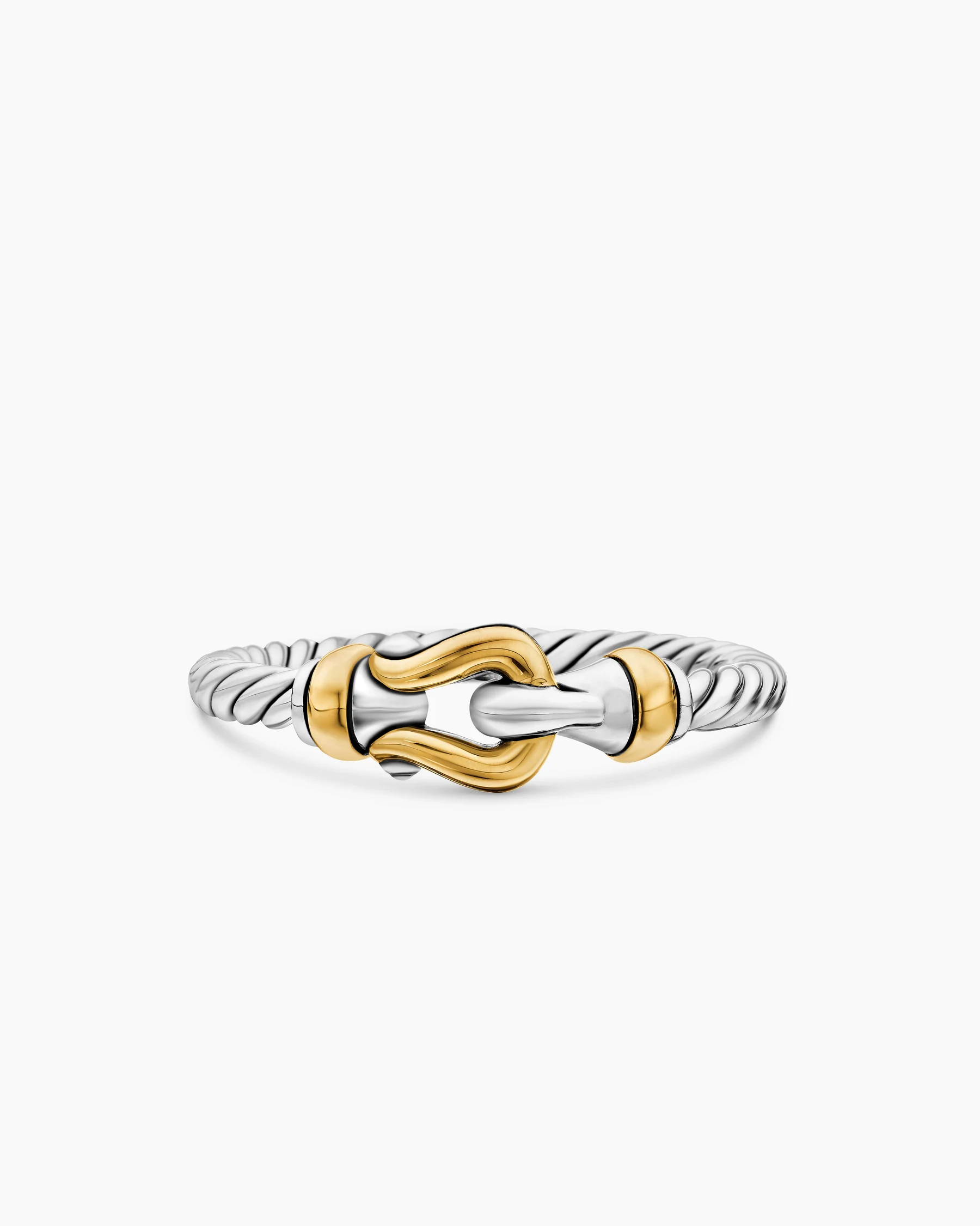 Petite Buckle Ring in Sterling Silver with 18K Yellow Gold, 2mm