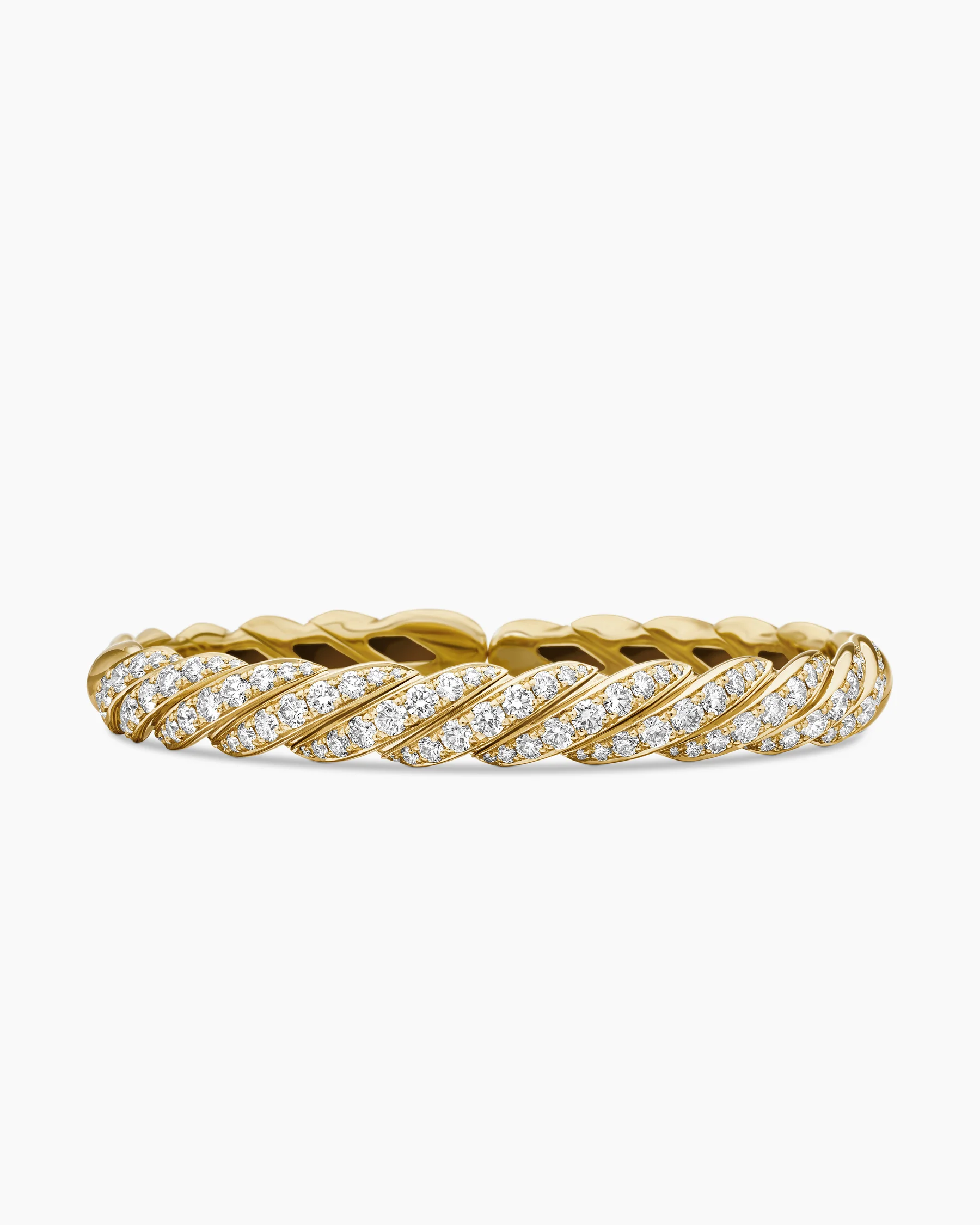 Sculpted Cable Flex® Bracelet in 18K Rose Gold with Cognac Diamonds, 7.8mm