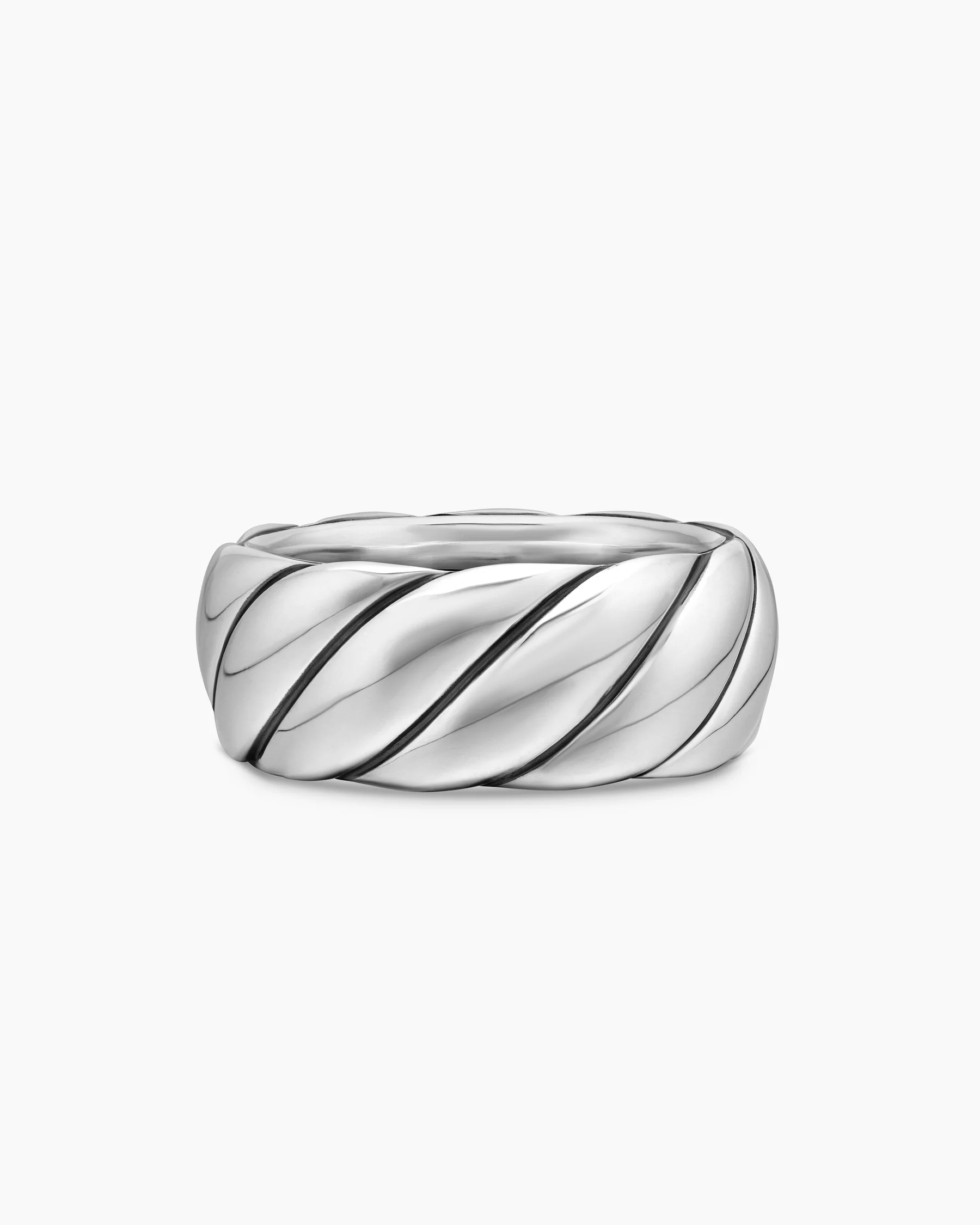 Sculpted Cable Band Ring in 18K Yellow Gold, 9mm