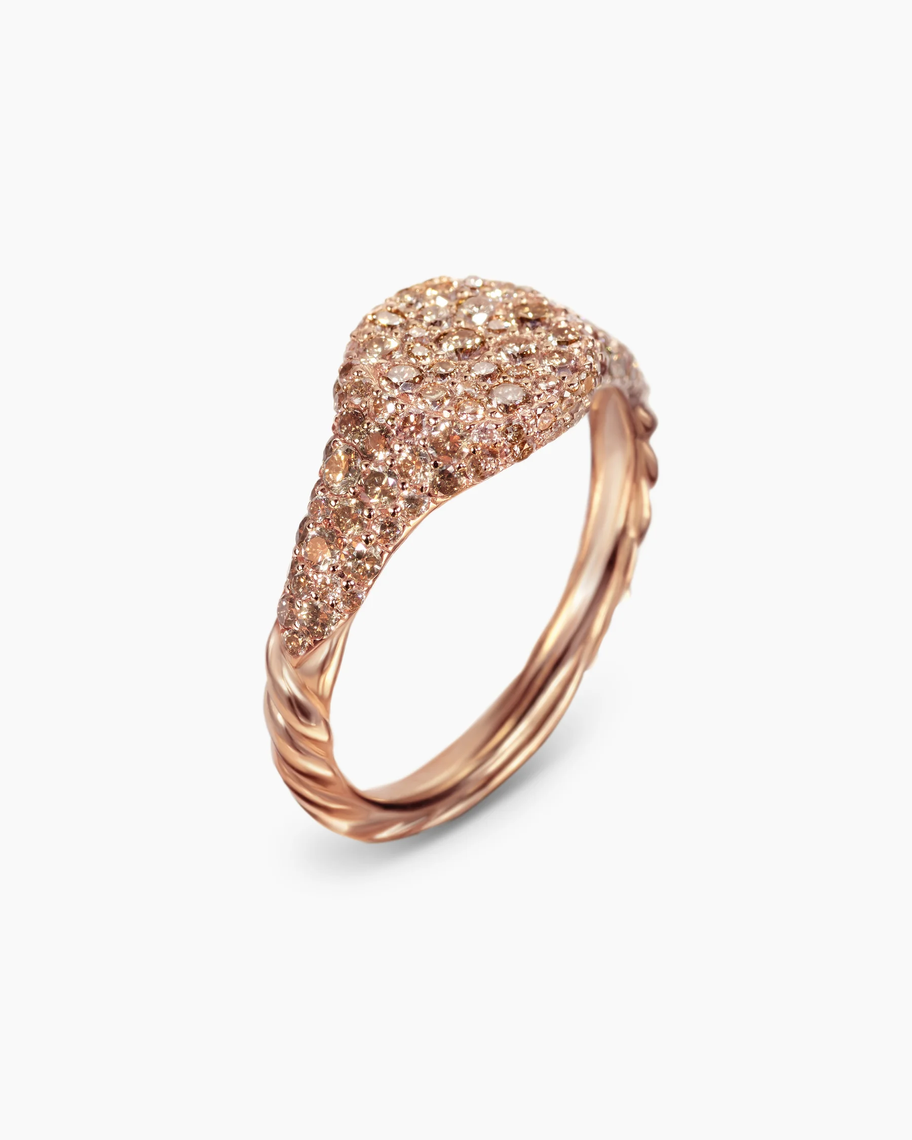 Petite Pavé Pinky Ring in 18K White Gold with Black Rhodium and Black Diamonds, 7mm 11 Petite Pavé Pinky Ring in 18K White Gold with Black Rhodium and Black Diamonds, 7mm