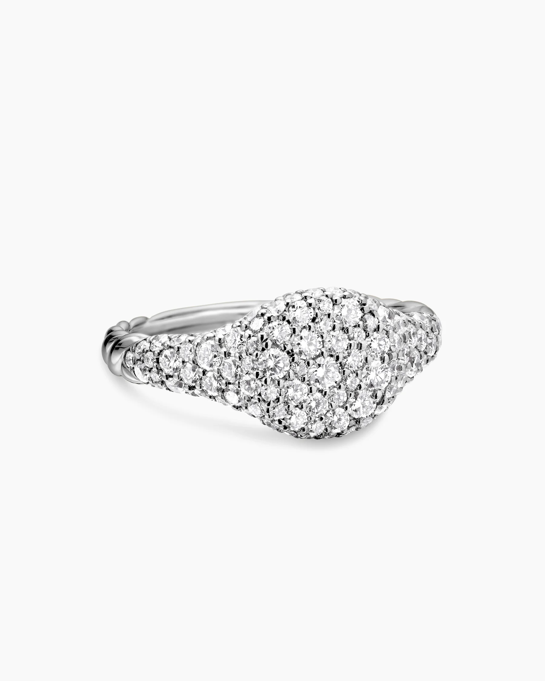 Petite Pavé Pinky Ring in 18K White Gold with Black Rhodium and Black Diamonds, 7mm 15 Petite Pavé Pinky Ring in 18K White Gold with Black Rhodium and Black Diamonds, 7mm