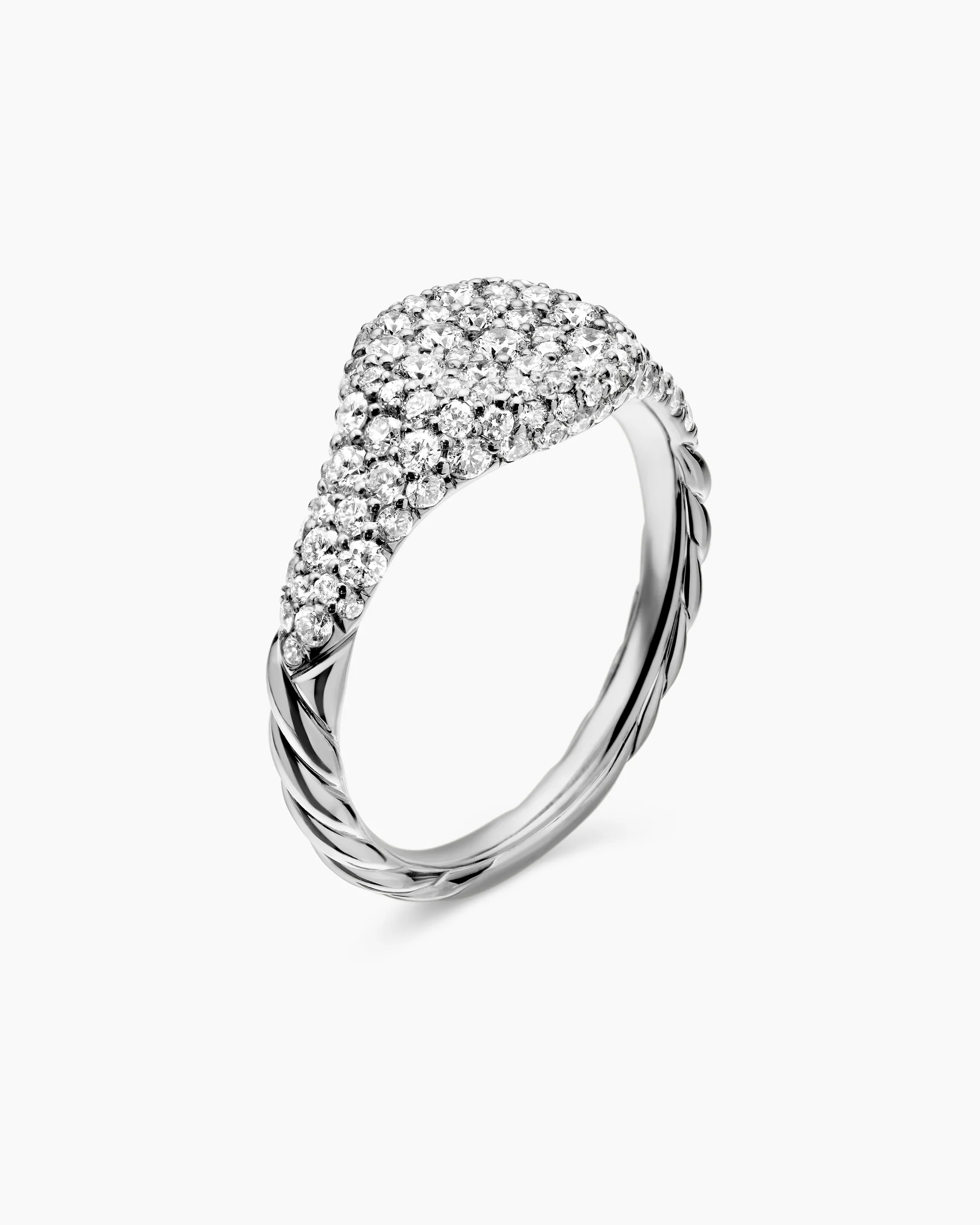 Petite Pavé Pinky Ring in 18K White Gold with Black Rhodium and Black Diamonds, 7mm 17 Petite Pavé Pinky Ring in 18K White Gold with Black Rhodium and Black Diamonds, 7mm