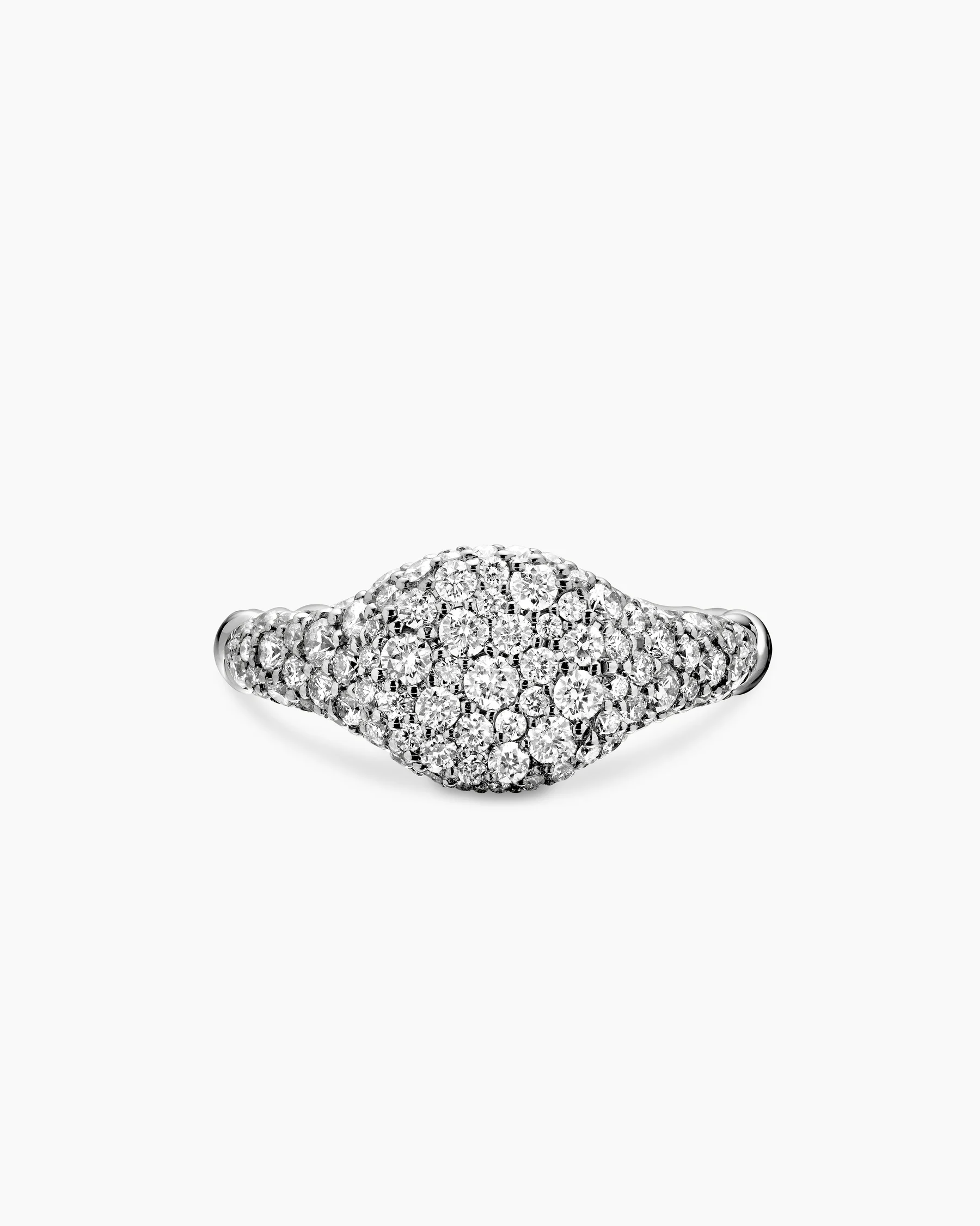Petite Pavé Pinky Ring in 18K White Gold with Black Rhodium and Black Diamonds, 7mm 18 Petite Pavé Pinky Ring in 18K White Gold with Black Rhodium and Black Diamonds, 7mm