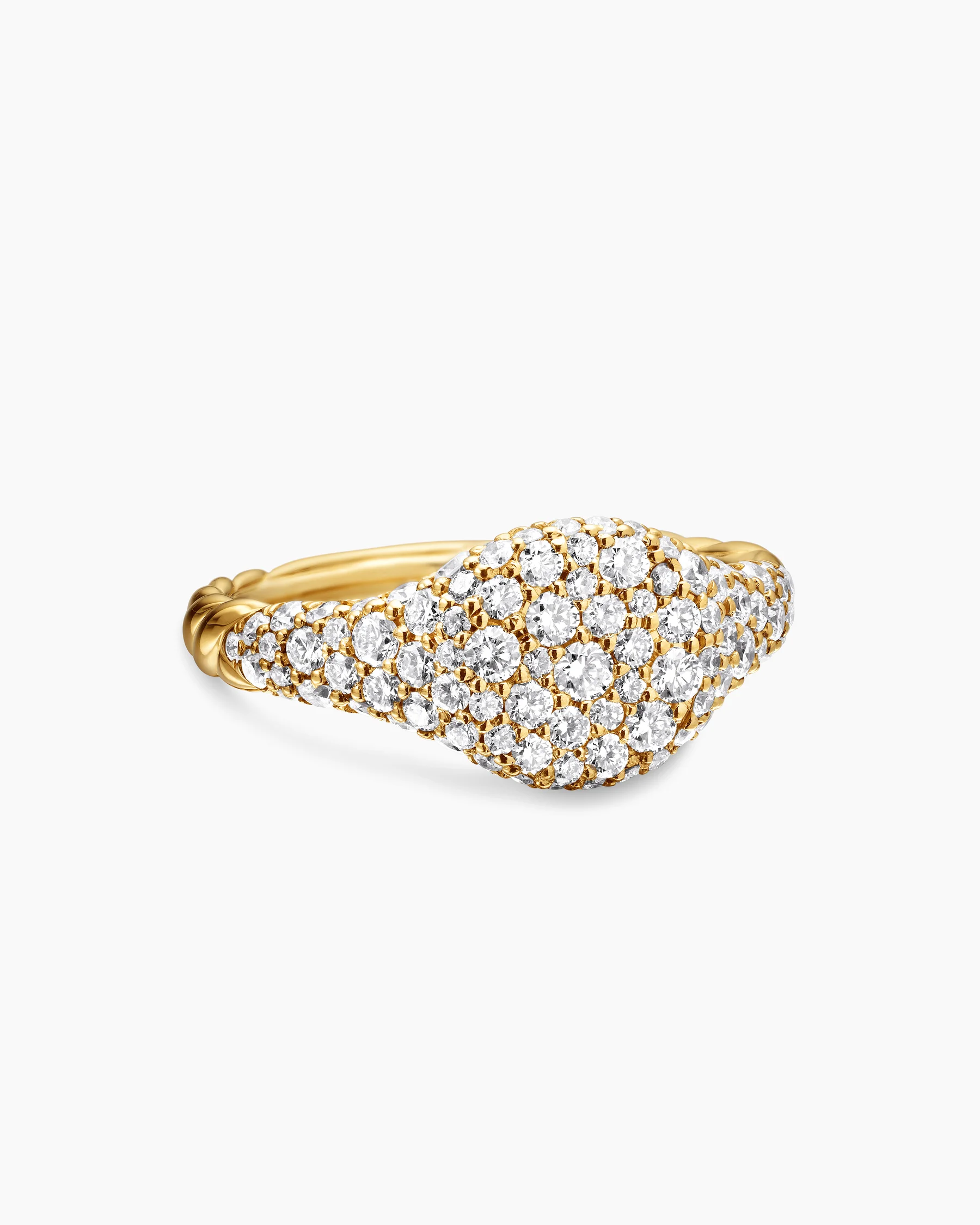 Petite Pavé Pinky Ring in 18K White Gold with Black Rhodium and Black Diamonds, 7mm 2 Petite Pavé Pinky Ring in 18K White Gold with Black Rhodium and Black Diamonds, 7mm