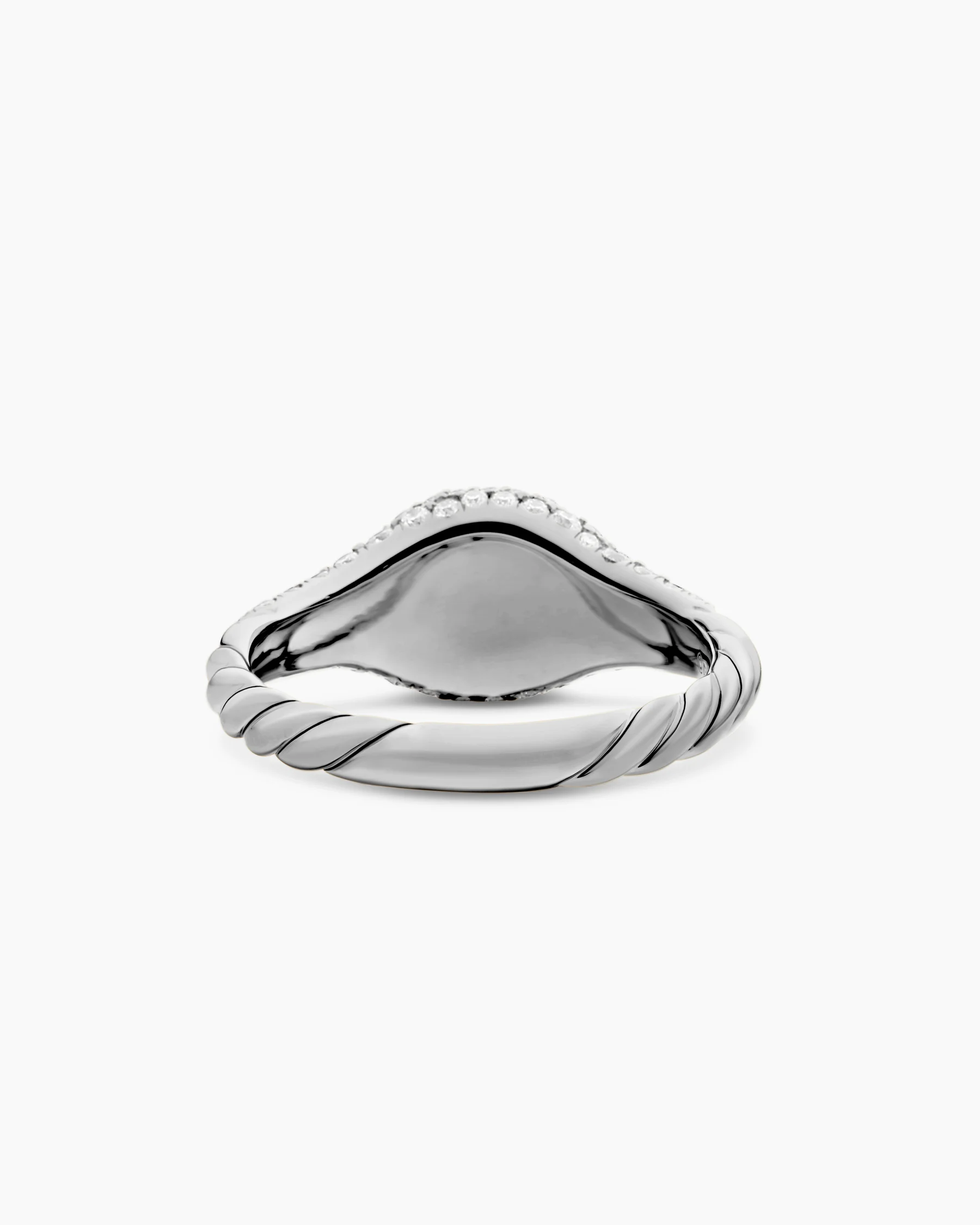 Petite Pavé Pinky Ring in 18K White Gold with Black Rhodium and Black Diamonds, 7mm 20 Petite Pavé Pinky Ring in 18K White Gold with Black Rhodium and Black Diamonds, 7mm