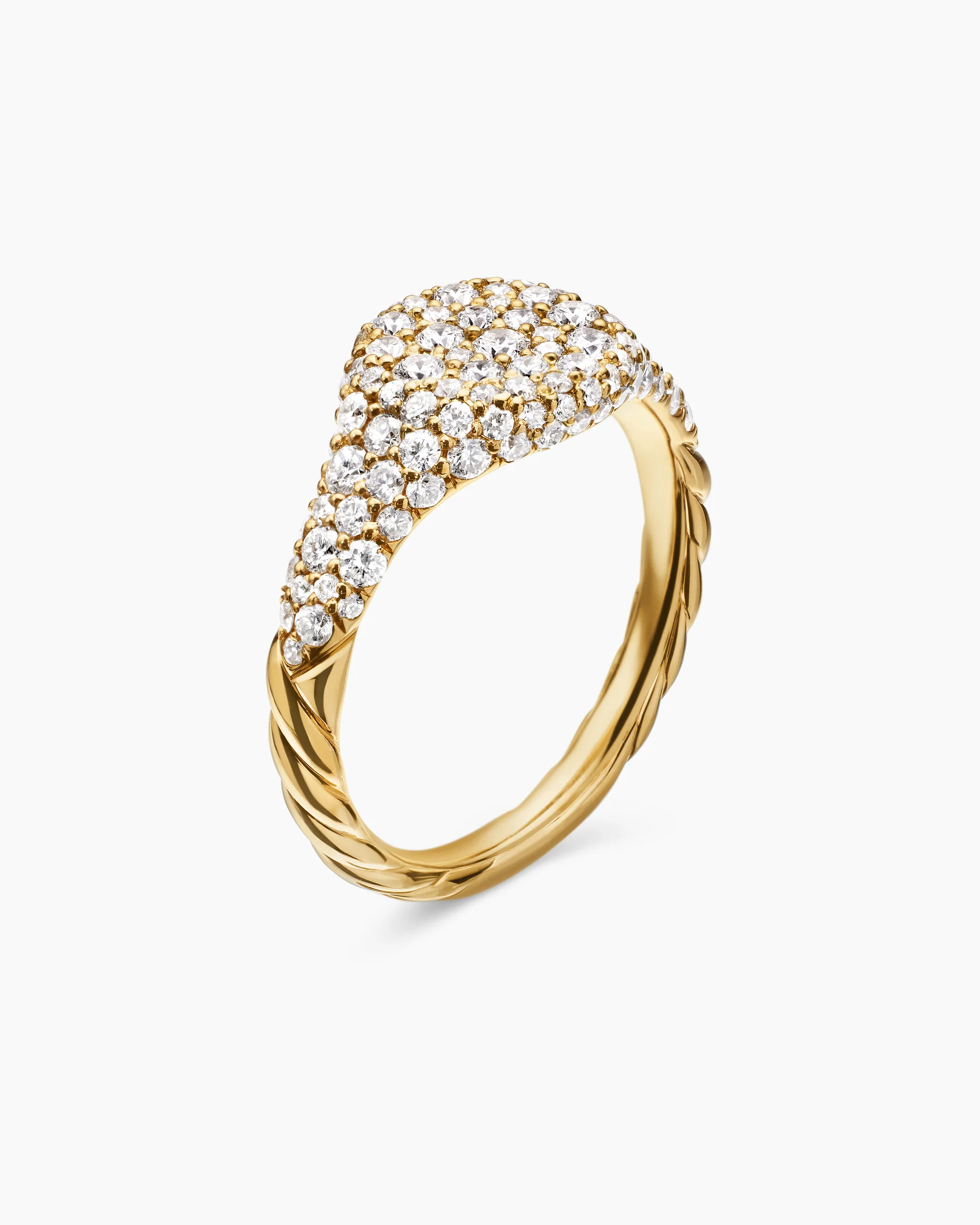 Petite Pavé Pinky Ring in 18K White Gold with Black Rhodium and Black Diamonds, 7mm 4 Petite Pavé Pinky Ring in 18K White Gold with Black Rhodium and Black Diamonds, 7mm