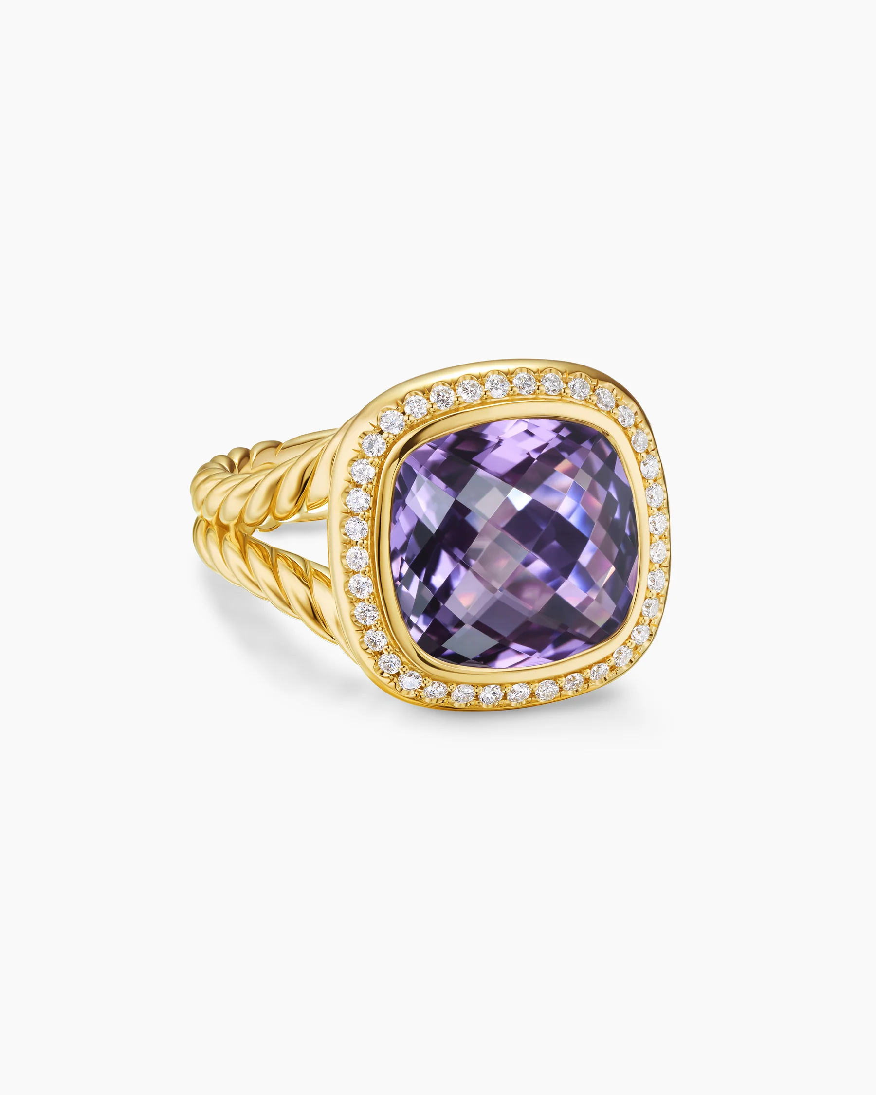 Albion® Ring in 18K Yellow Gold with Amethyst and Diamonds, 11mm 22 Albion® Ring in 18K Yellow Gold with Amethyst and Diamonds, 11mm