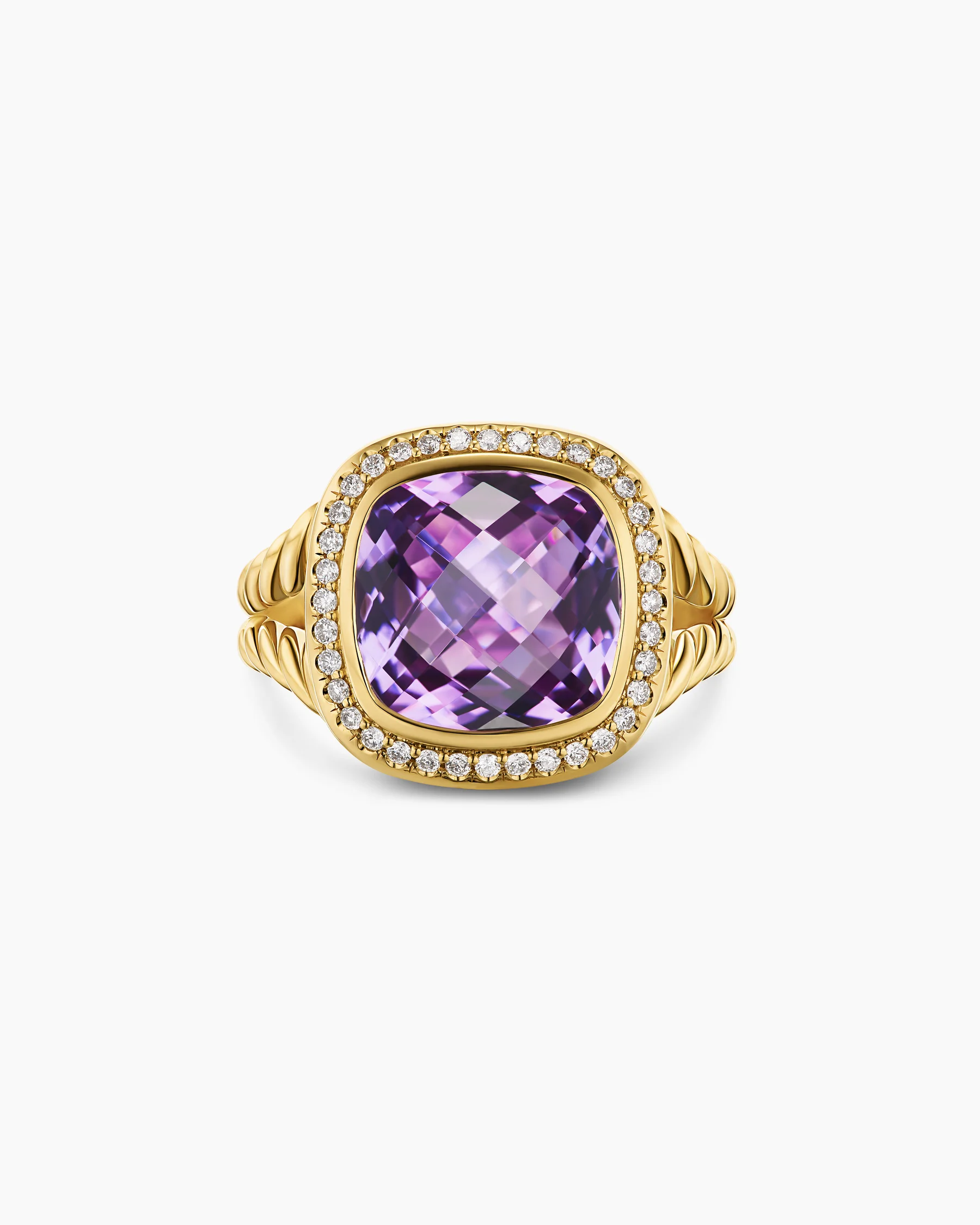 Albion® Ring in 18K Yellow Gold with Amethyst and Diamonds, 11mm 25 Albion® Ring in 18K Yellow Gold with Amethyst and Diamonds, 11mm