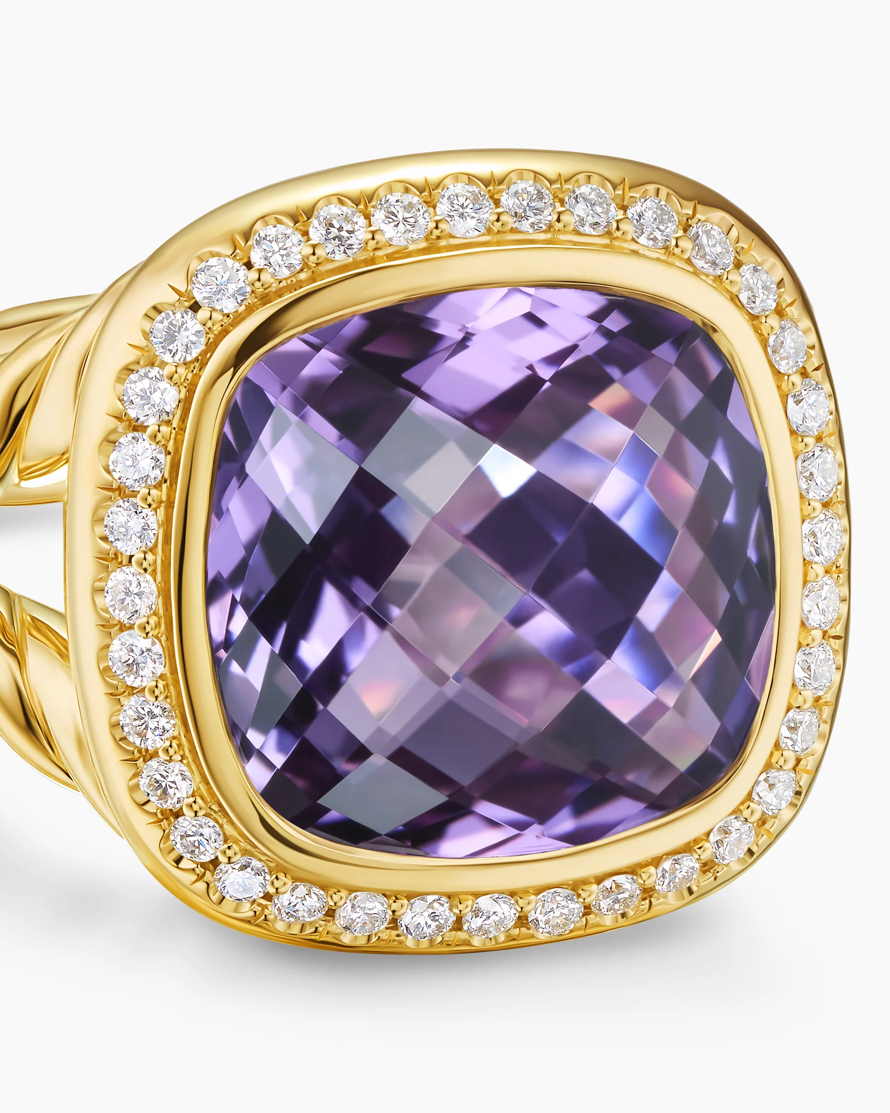 Albion® Ring in 18K Yellow Gold with Amethyst and Diamonds, 11mm 26 Albion® Ring in 18K Yellow Gold with Amethyst and Diamonds, 11mm