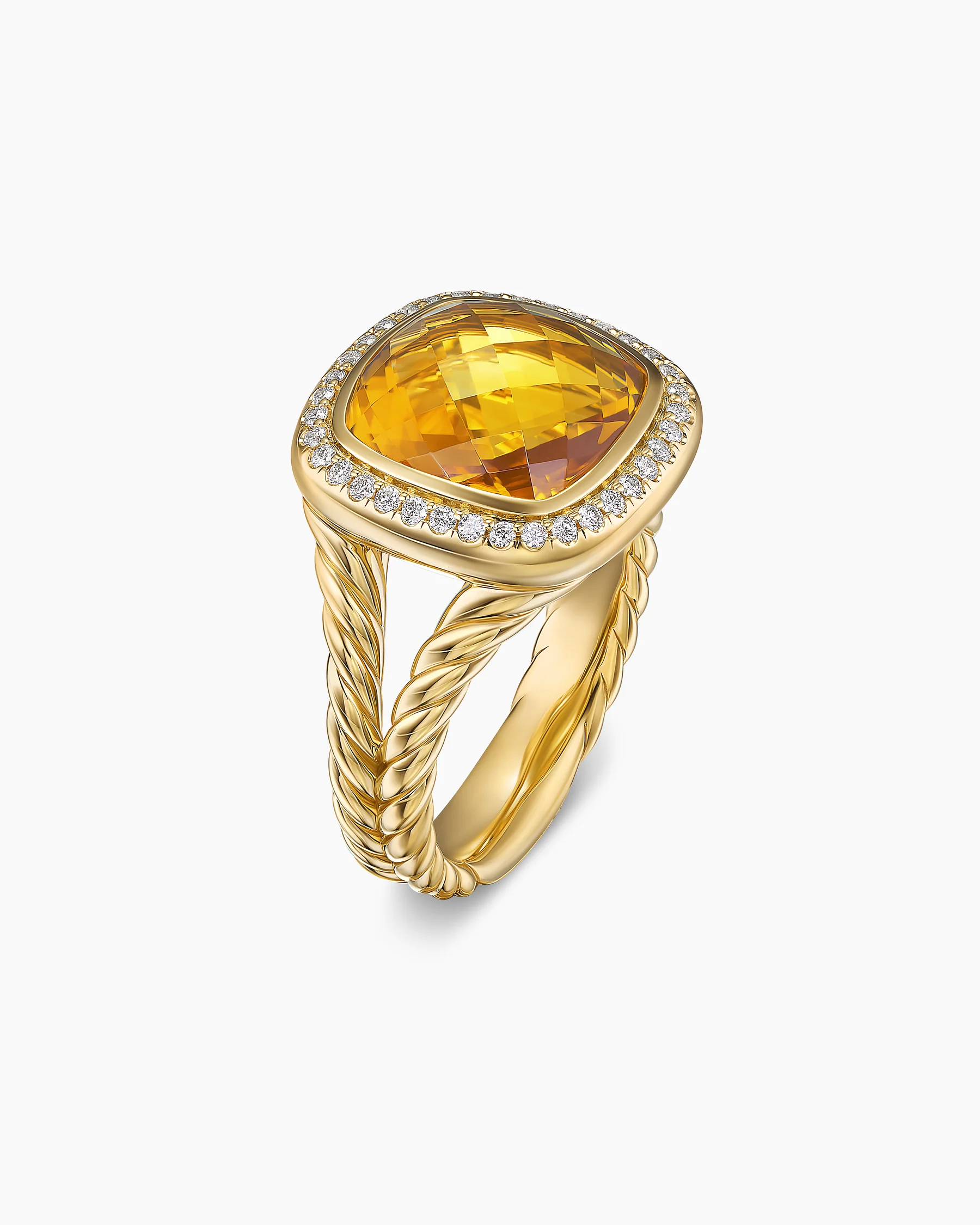 Albion® Ring in 18K Yellow Gold with Amethyst and Diamonds, 11mm 36 Albion® Ring in 18K Yellow Gold with Amethyst and Diamonds, 11mm