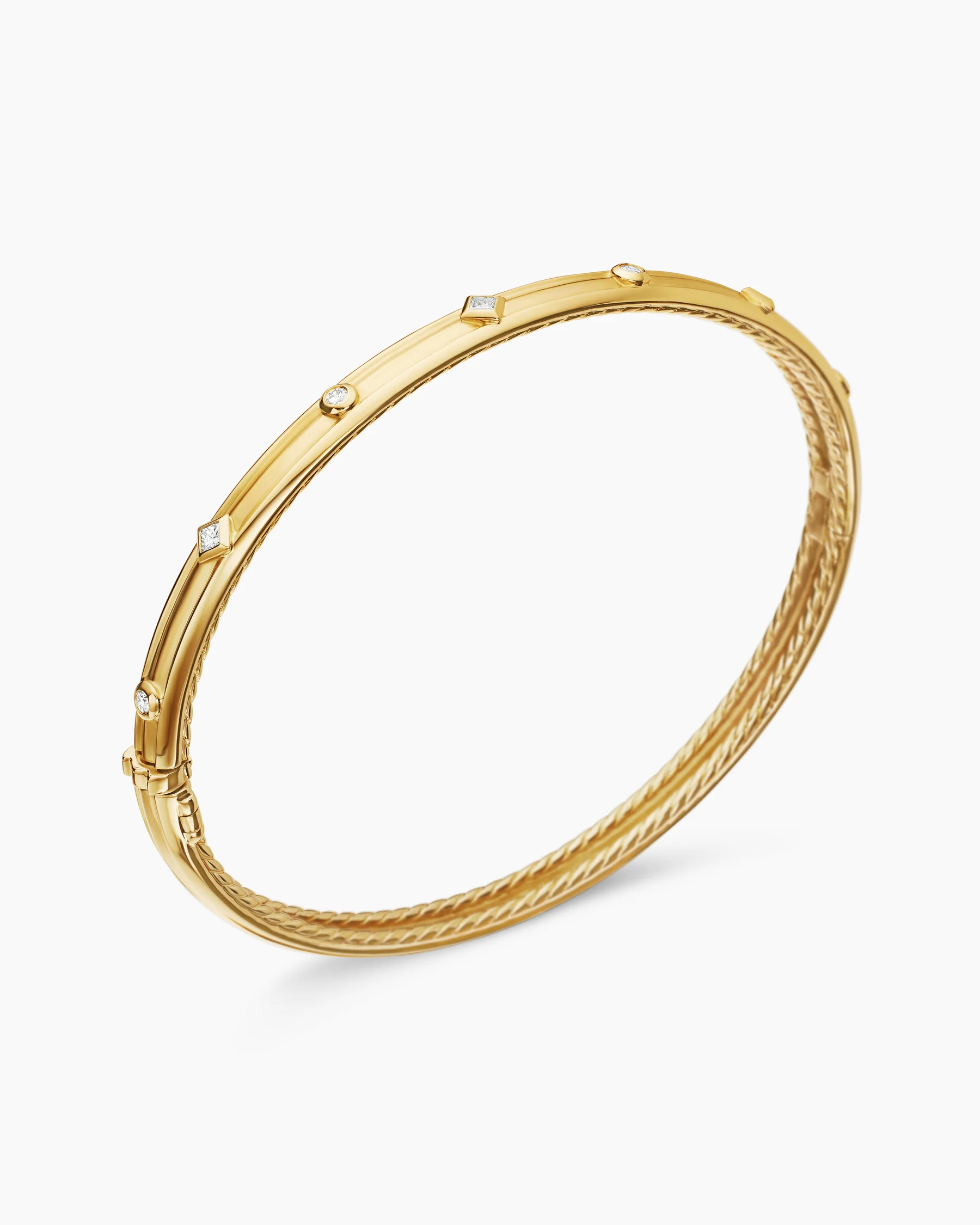 Modern Renaissance® Bangle Bracelet in 18K Yellow Gold with Diamonds, 4.5mm 3 Modern Renaissance® Bangle Bracelet in 18K Yellow Gold with Diamonds, 4.5mm