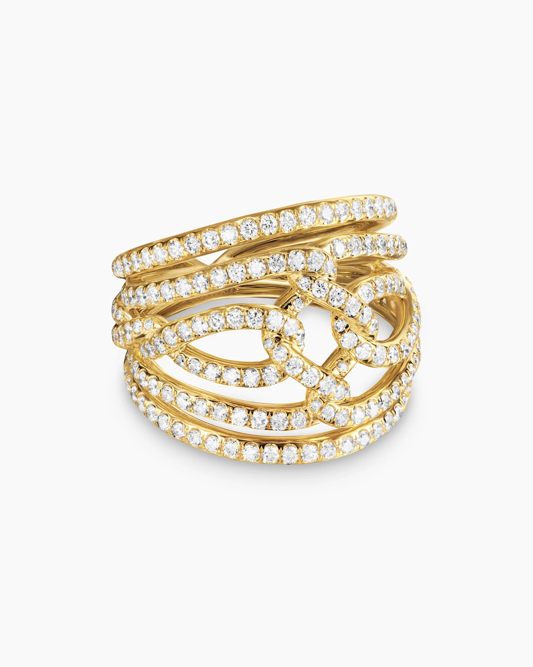 Wisteria® Dome Ring in 18K Yellow Gold with Diamonds, 19.3mm