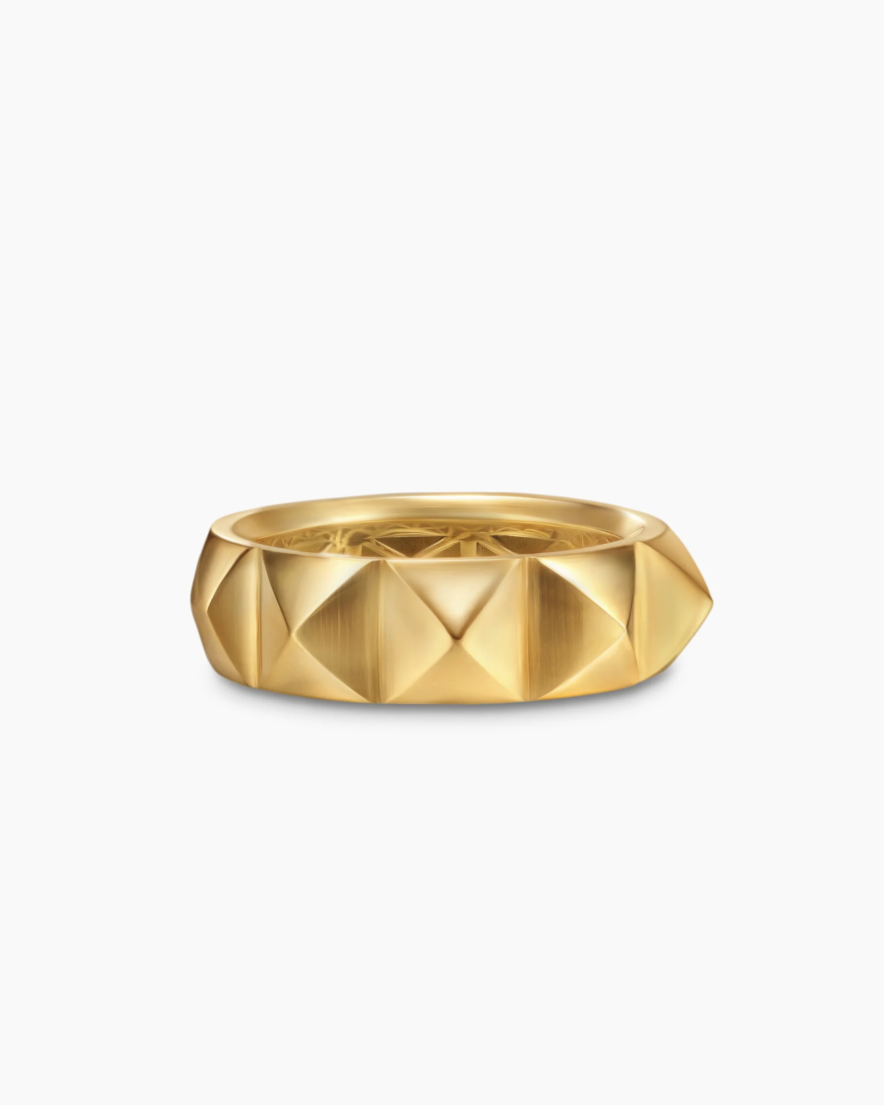 Pyramid Band Ring in 18K Yellow Gold, 6.5mm