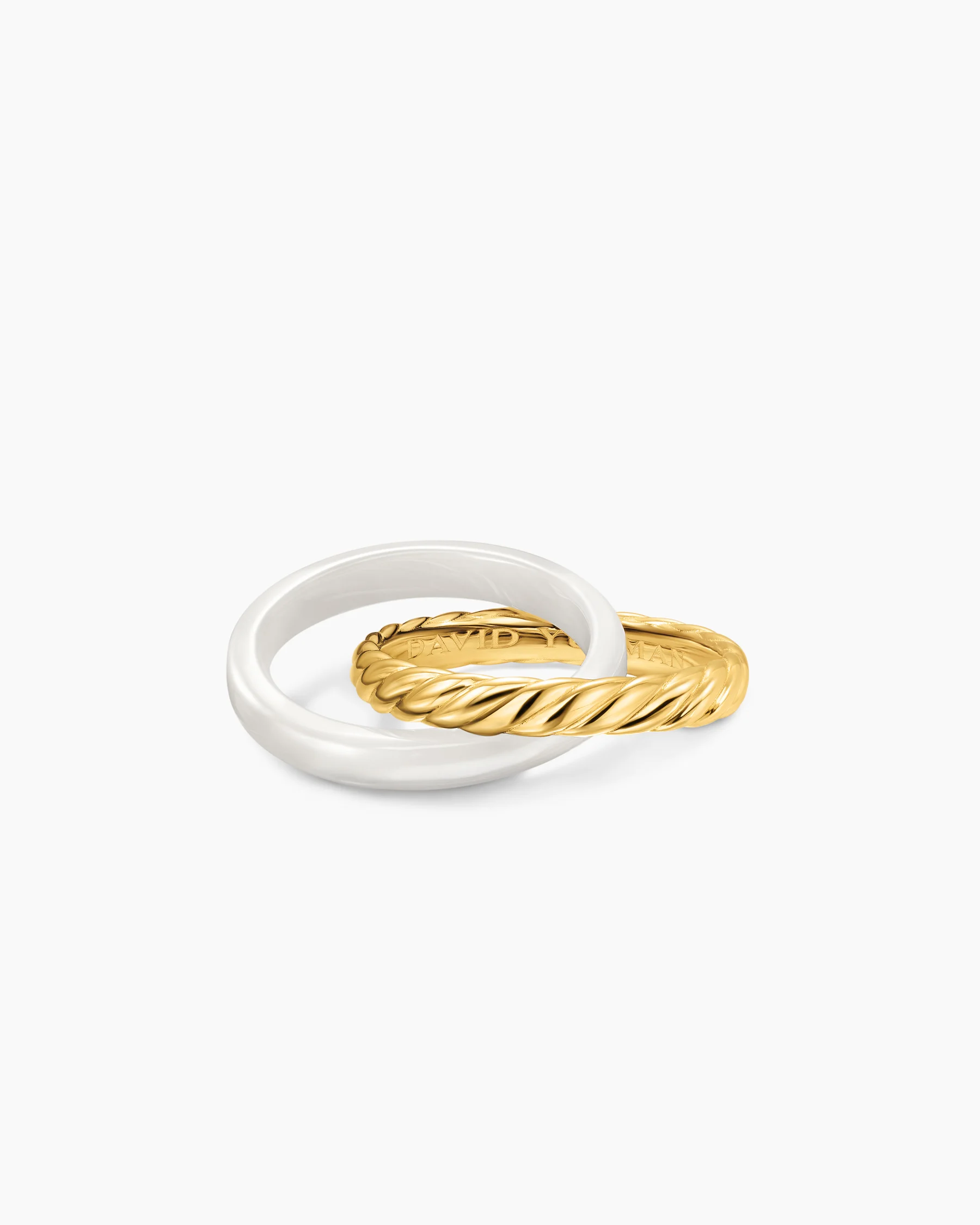 Crossover Two Row Rotating Ring in Sterling Silver with 14K Yellow Gold, 7mm 11 Crossover Two Row Rotating Ring in Sterling Silver with 14K Yellow Gold, 7mm