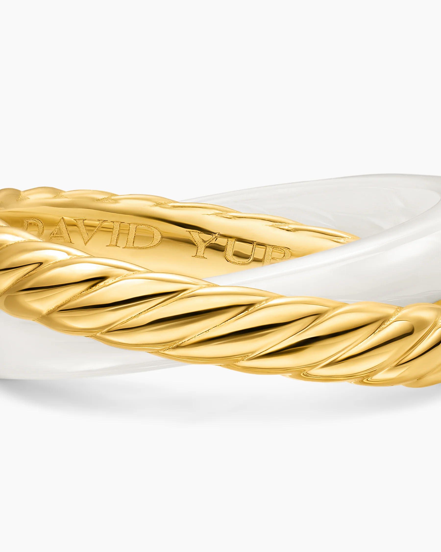 Crossover Two Row Rotating Ring in Sterling Silver with 14K Yellow Gold, 7mm 12 Crossover Two Row Rotating Ring in Sterling Silver with 14K Yellow Gold, 7mm