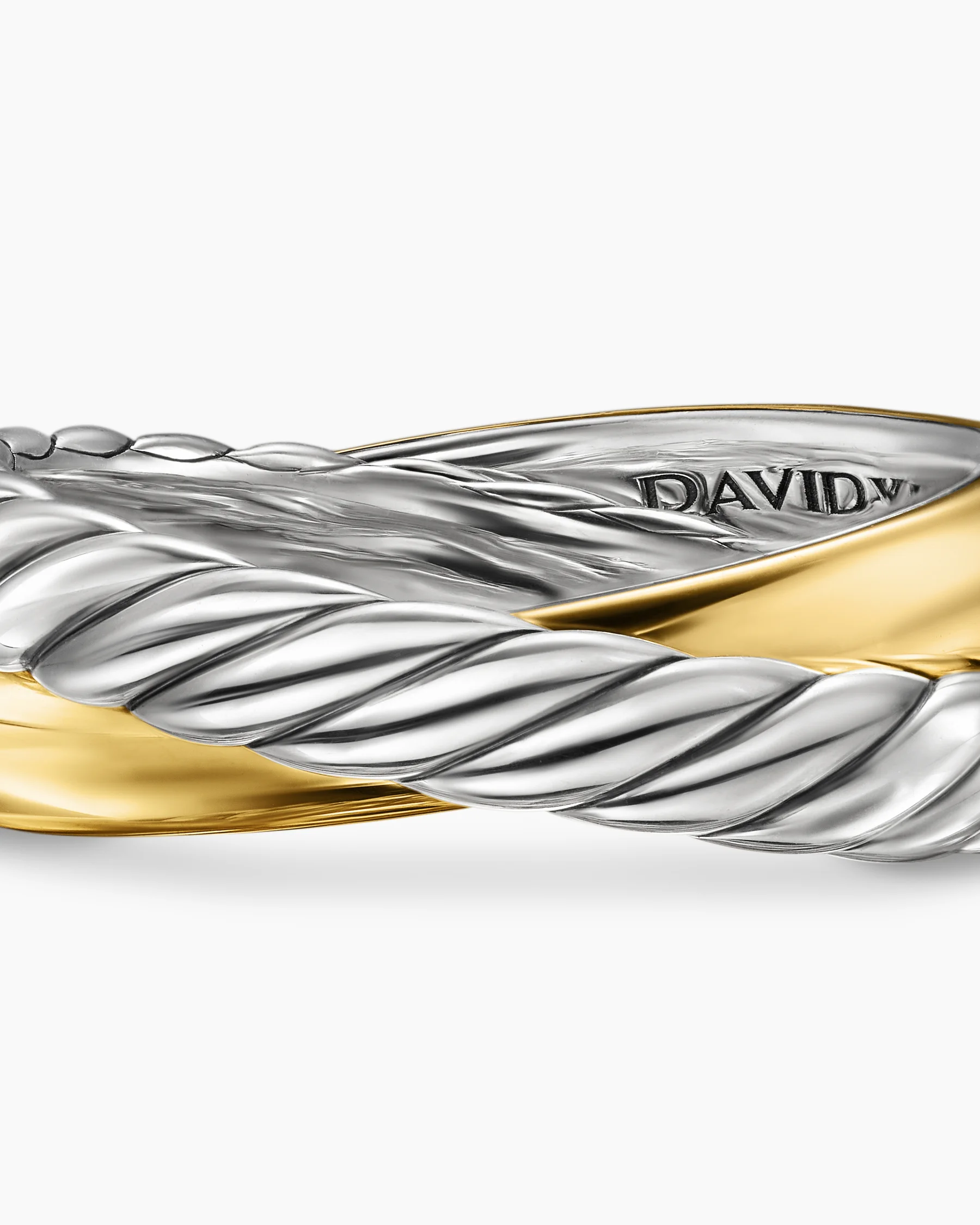 Crossover Two Row Rotating Ring in Sterling Silver with 14K Yellow Gold, 7mm 19 Crossover Two Row Rotating Ring in Sterling Silver with 14K Yellow Gold, 7mm