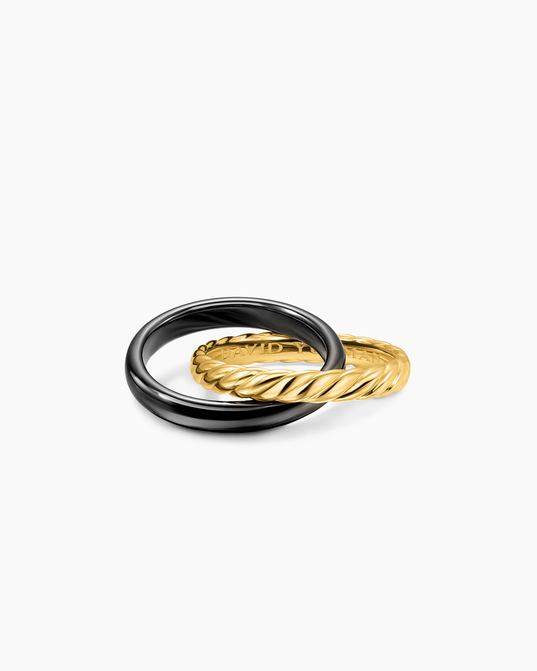 Crossover Two Row Rotating Ring in Sterling Silver with 14K Yellow Gold, 7mm 5 Crossover Two Row Rotating Ring in Sterling Silver with 14K Yellow Gold, 7mm