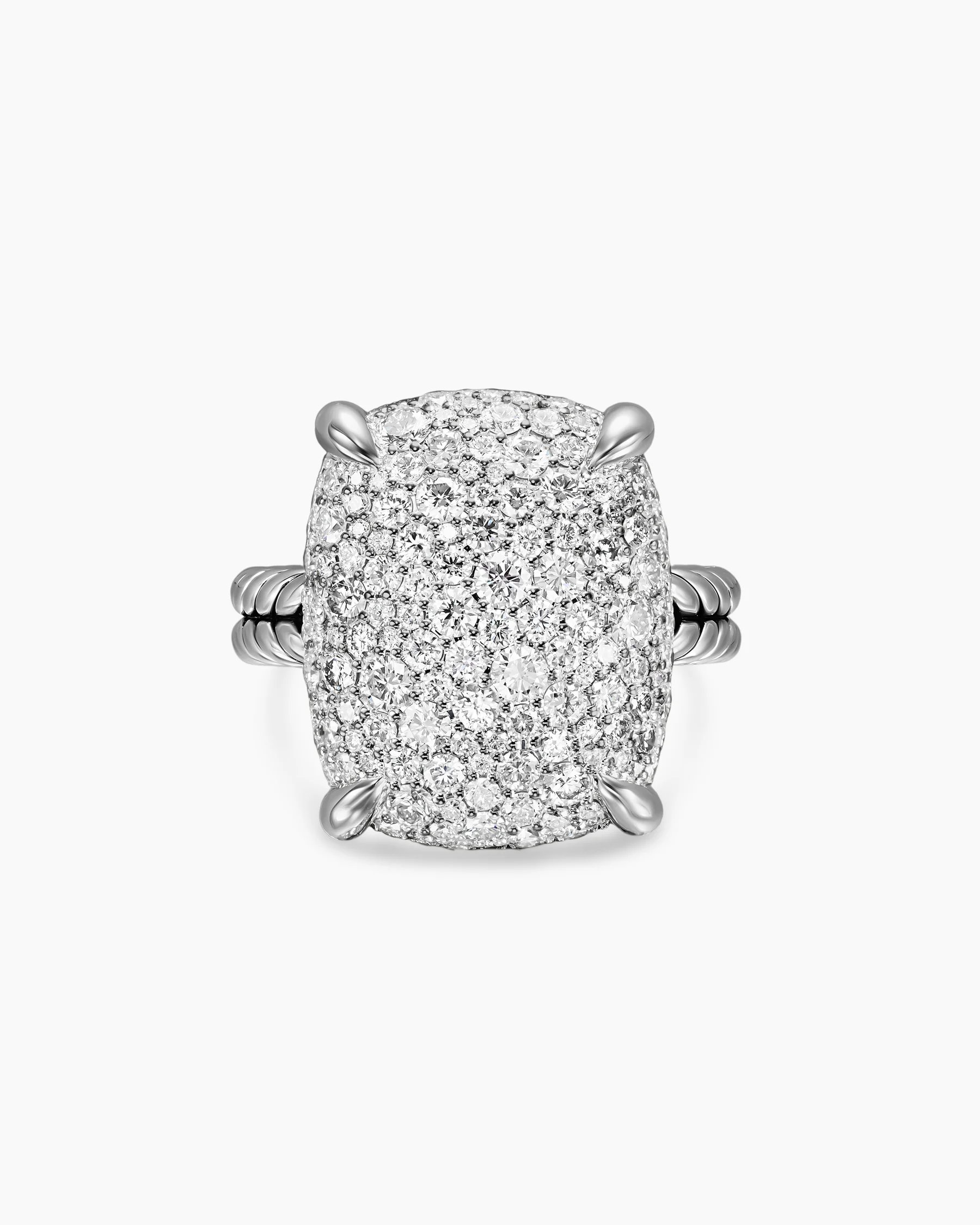 Chatelaine® Elongated Ring in Sterling Silver with Diamonds, 19mm 4 Chatelaine® Elongated Ring in Sterling Silver with Diamonds, 19mm