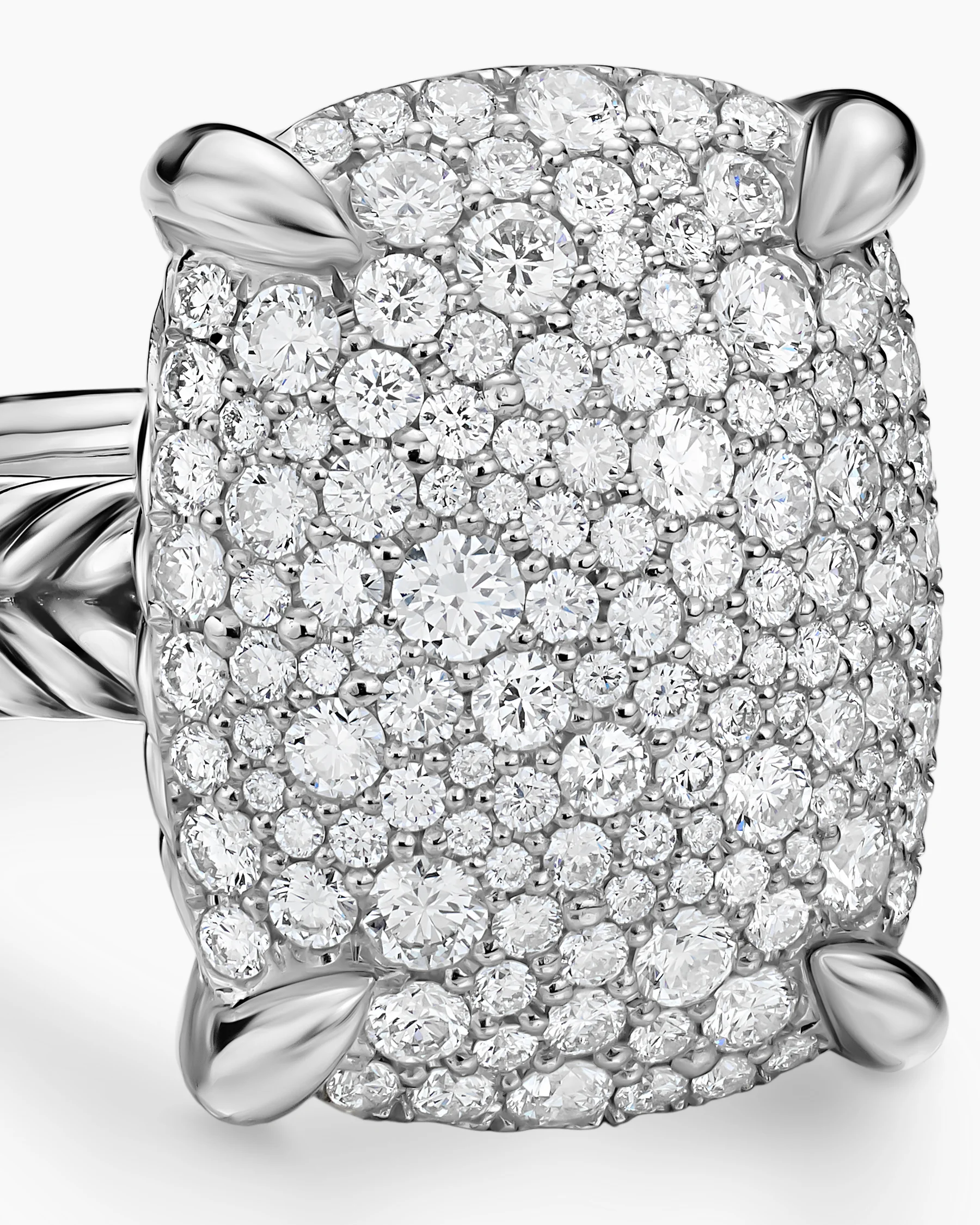 Chatelaine® Elongated Ring in Sterling Silver with Diamonds, 19mm 5 Chatelaine® Elongated Ring in Sterling Silver with Diamonds, 19mm