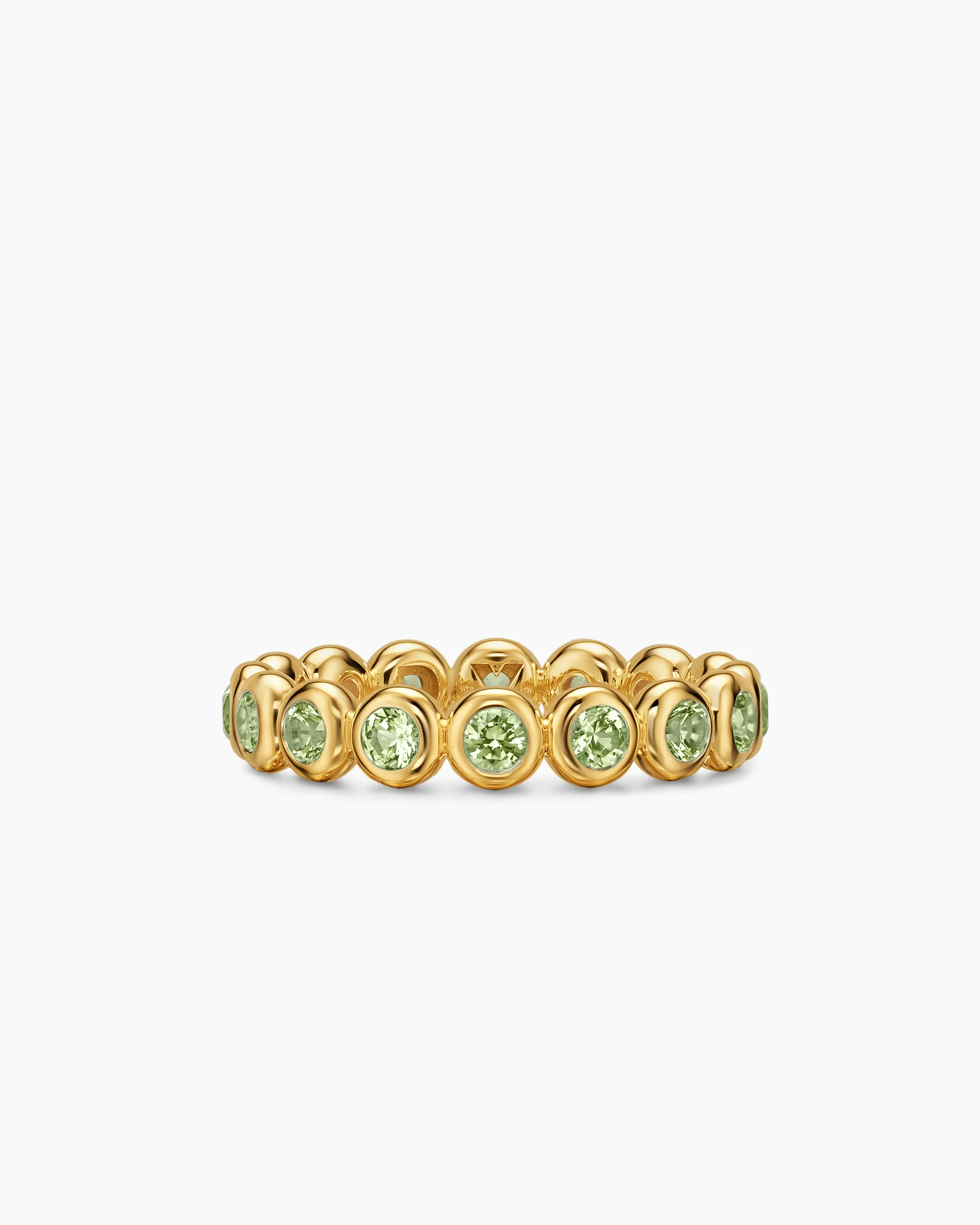 Bezel Set Band Ring in 18K Yellow Gold with Peridot, 4mm