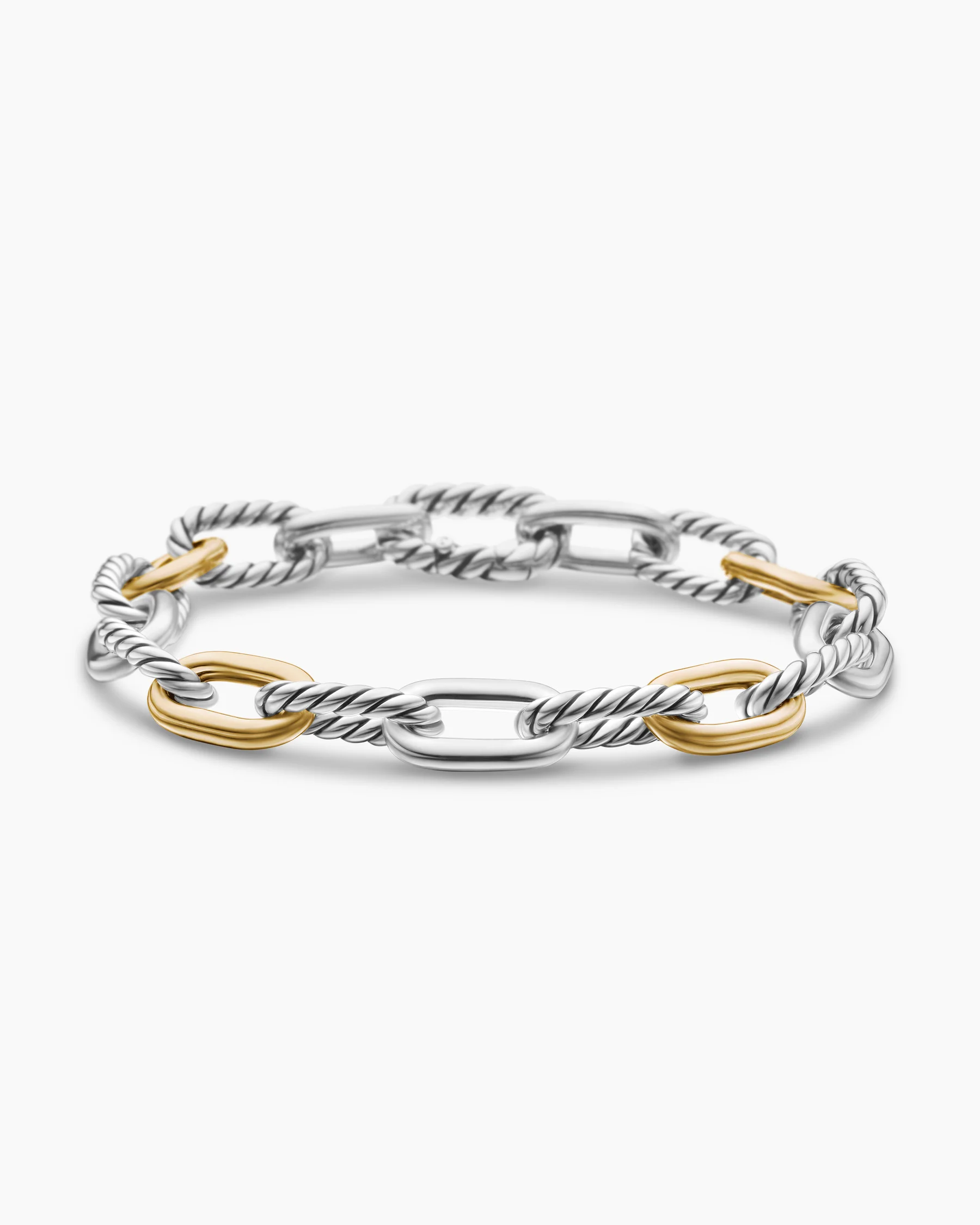 DY Madison® Chain Bracelet in Sterling Silver with 18K Yellow Gold, 8.5mm