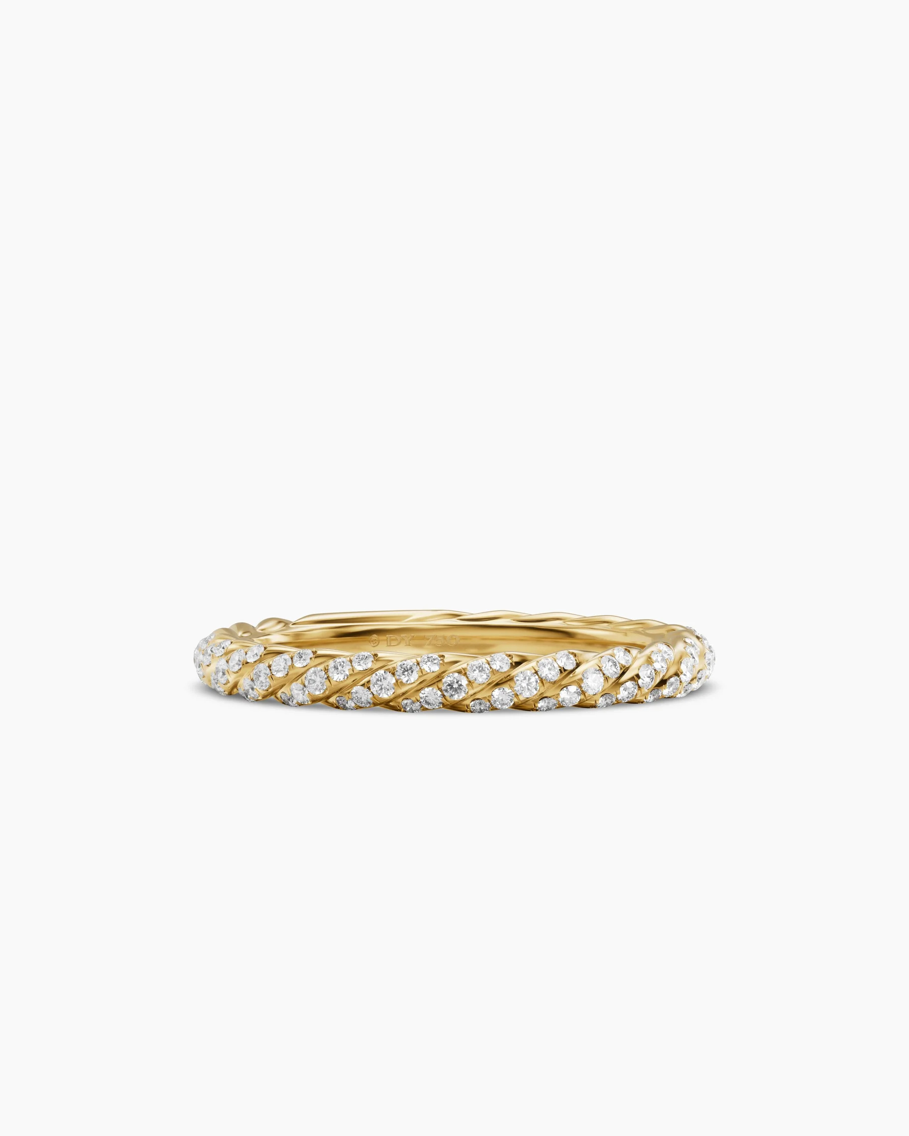 Petite Pavé Band Ring in 18K Yellow Gold with Diamonds, 2.5mm
