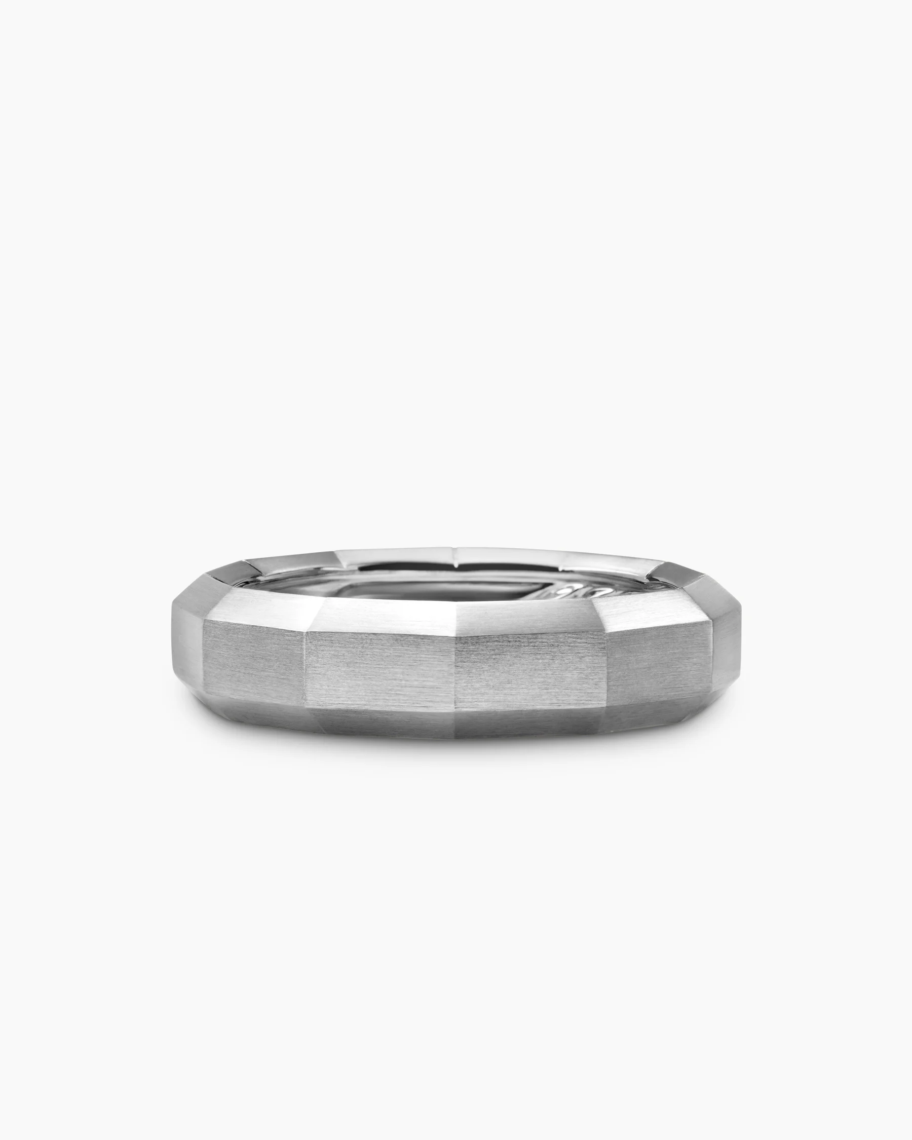 Faceted Band Ring in Black Titanium, 6mm 1 Faceted Band Ring in Black Titanium, 6mm