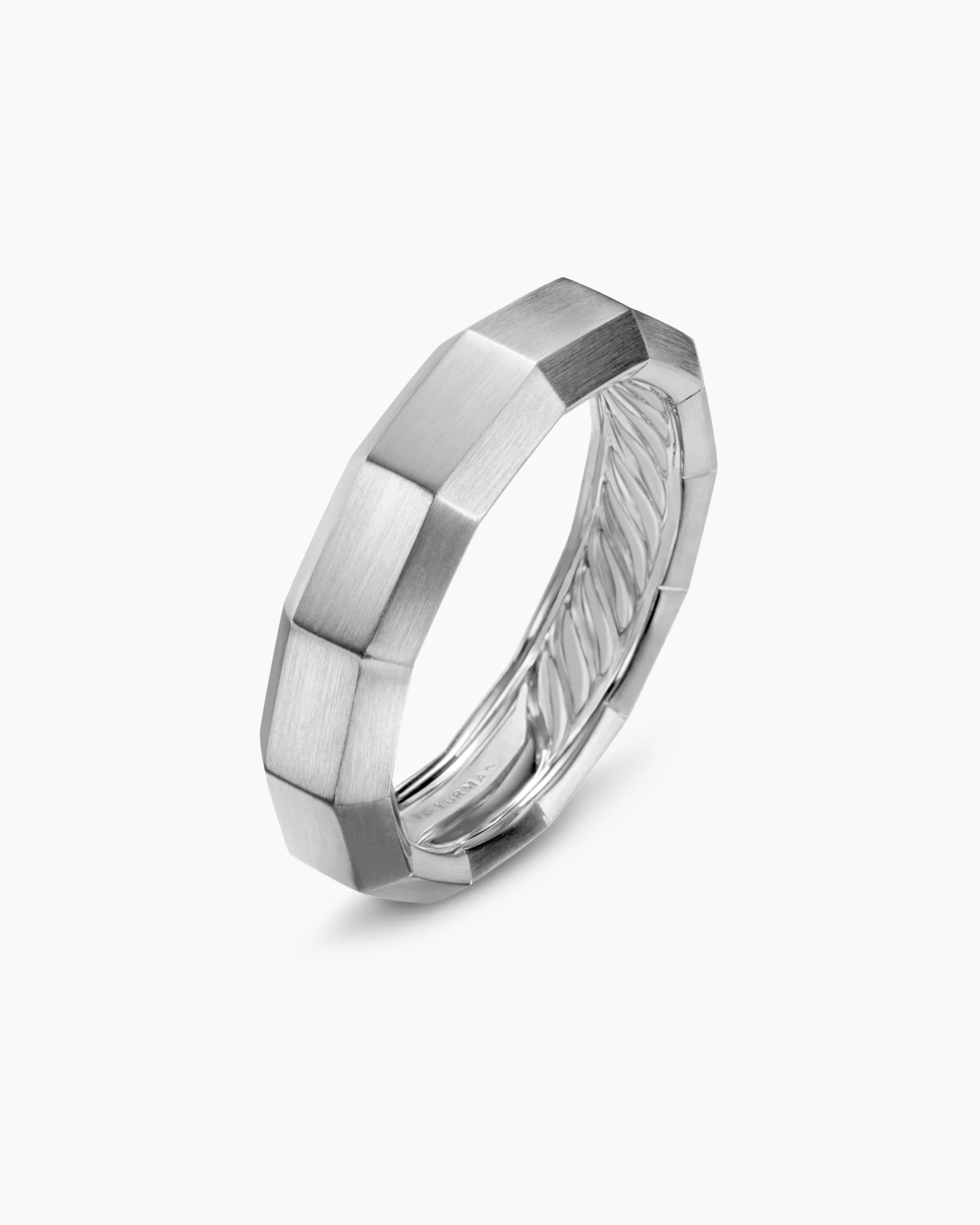Faceted Band Ring in Black Titanium, 6mm 3 Faceted Band Ring in Black Titanium, 6mm