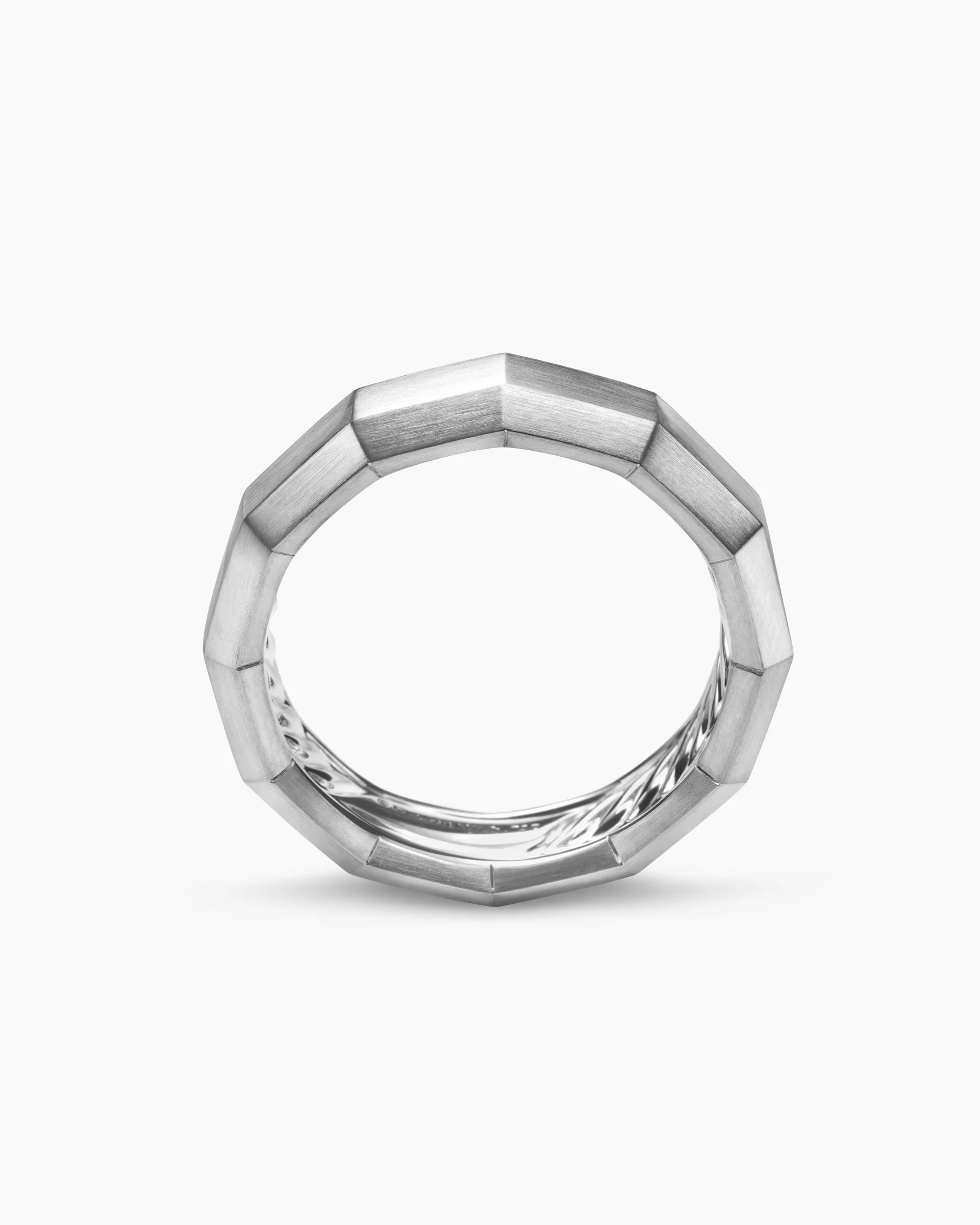Faceted Band Ring in Black Titanium, 6mm 5 Faceted Band Ring in Black Titanium, 6mm