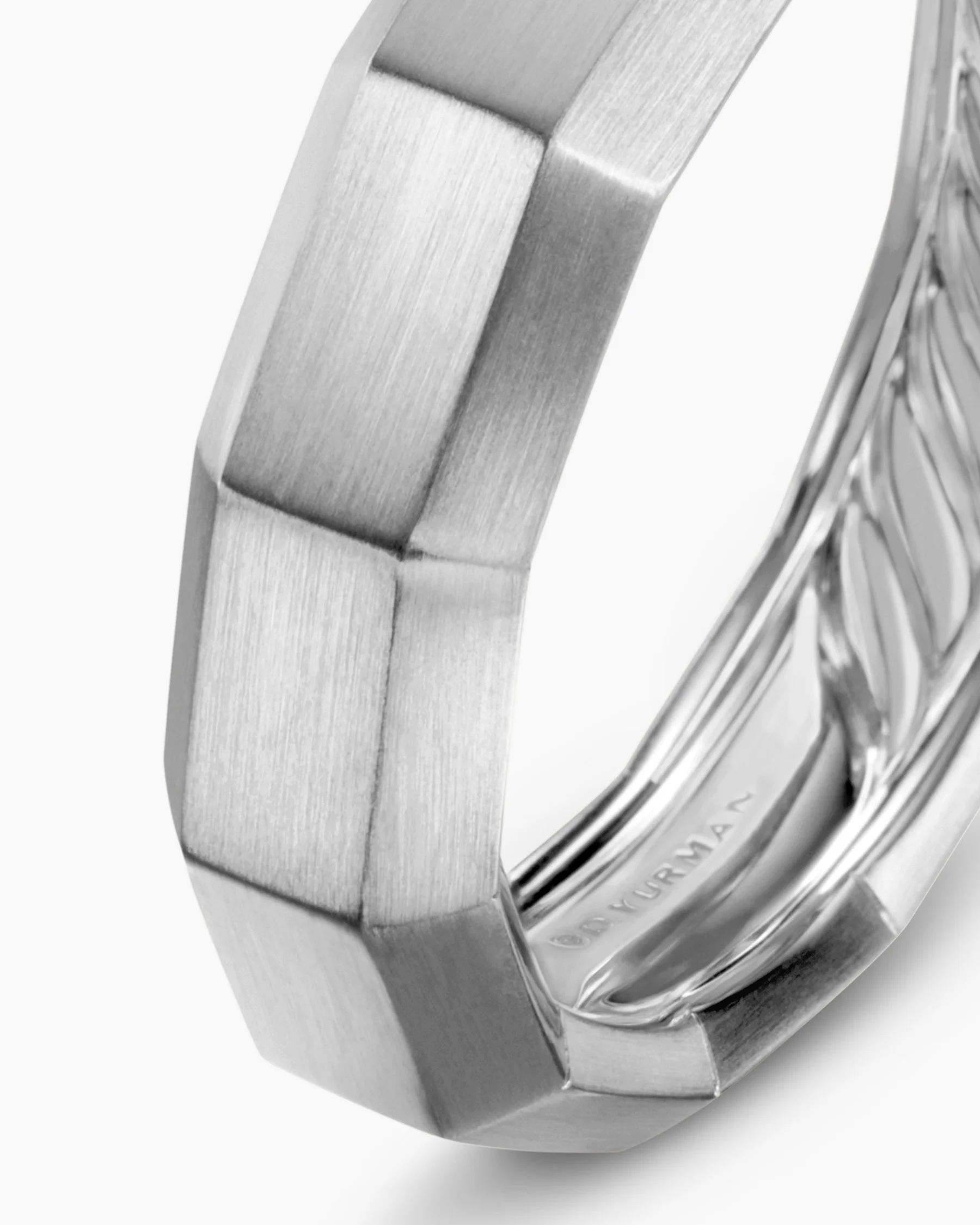 Faceted Band Ring in Black Titanium, 6mm 6 Faceted Band Ring in Black Titanium, 6mm