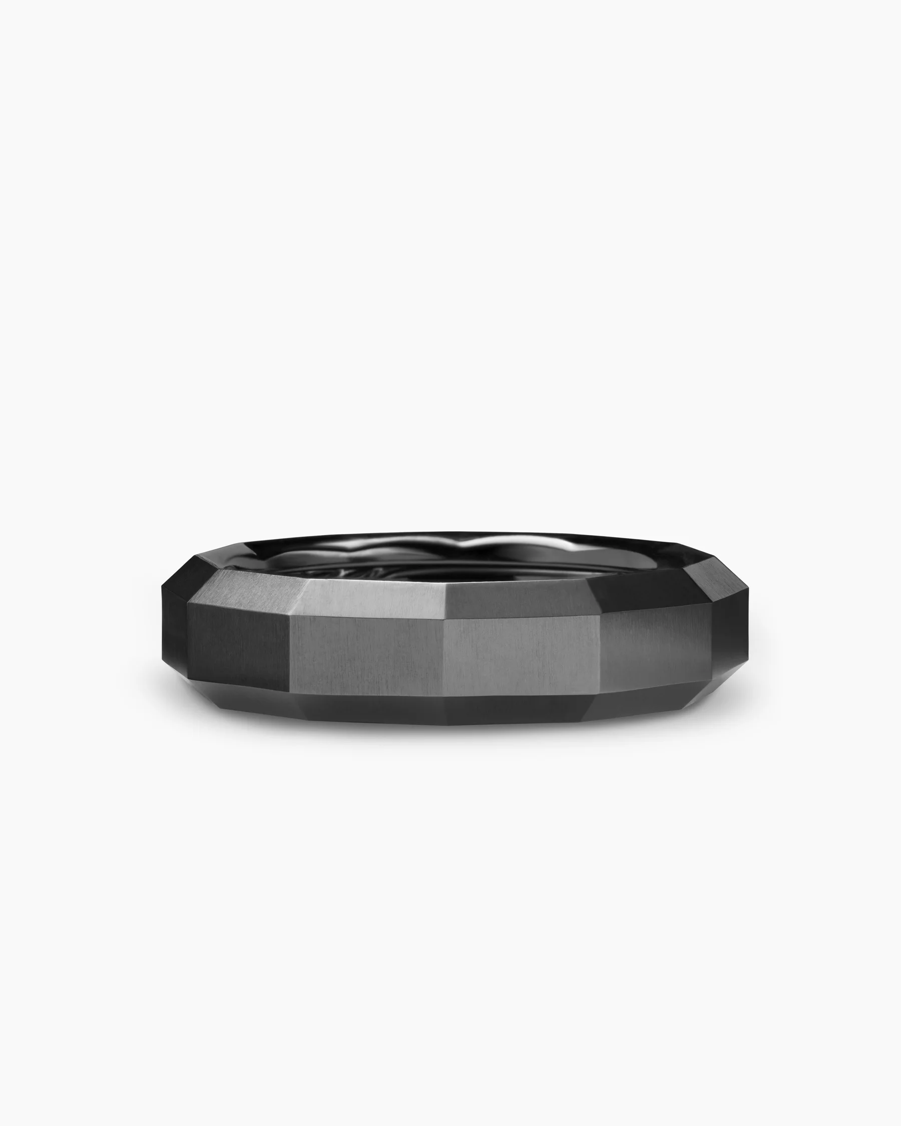 Faceted Band Ring in Black Titanium, 6mm 8 Faceted Band Ring in Black Titanium, 6mm