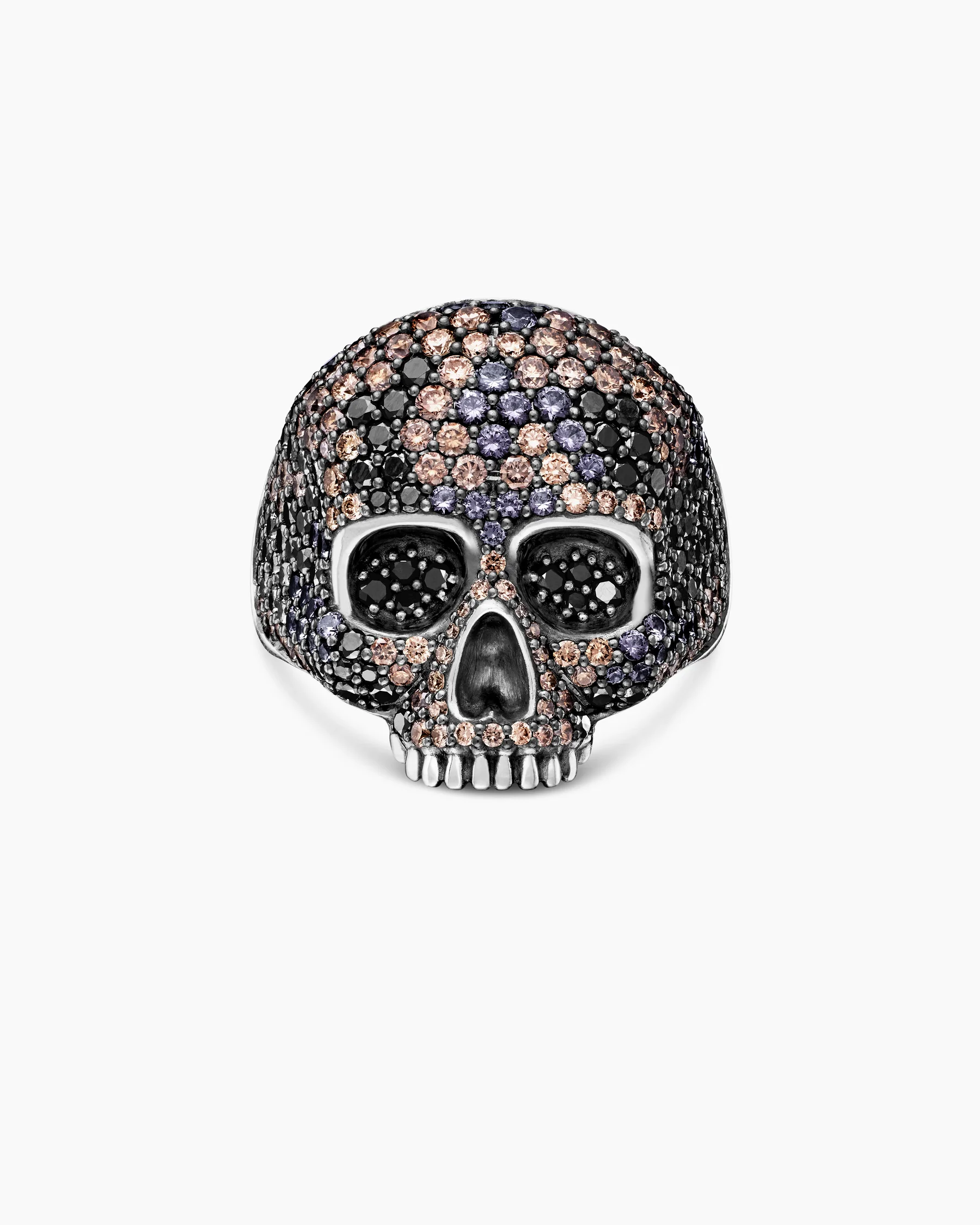 Memento Mori Skull Ring in 18K Yellow Gold with Diamonds and Emeralds, 26mm 4 Memento Mori Skull Ring in 18K Yellow Gold with Diamonds and Emeralds, 26mm