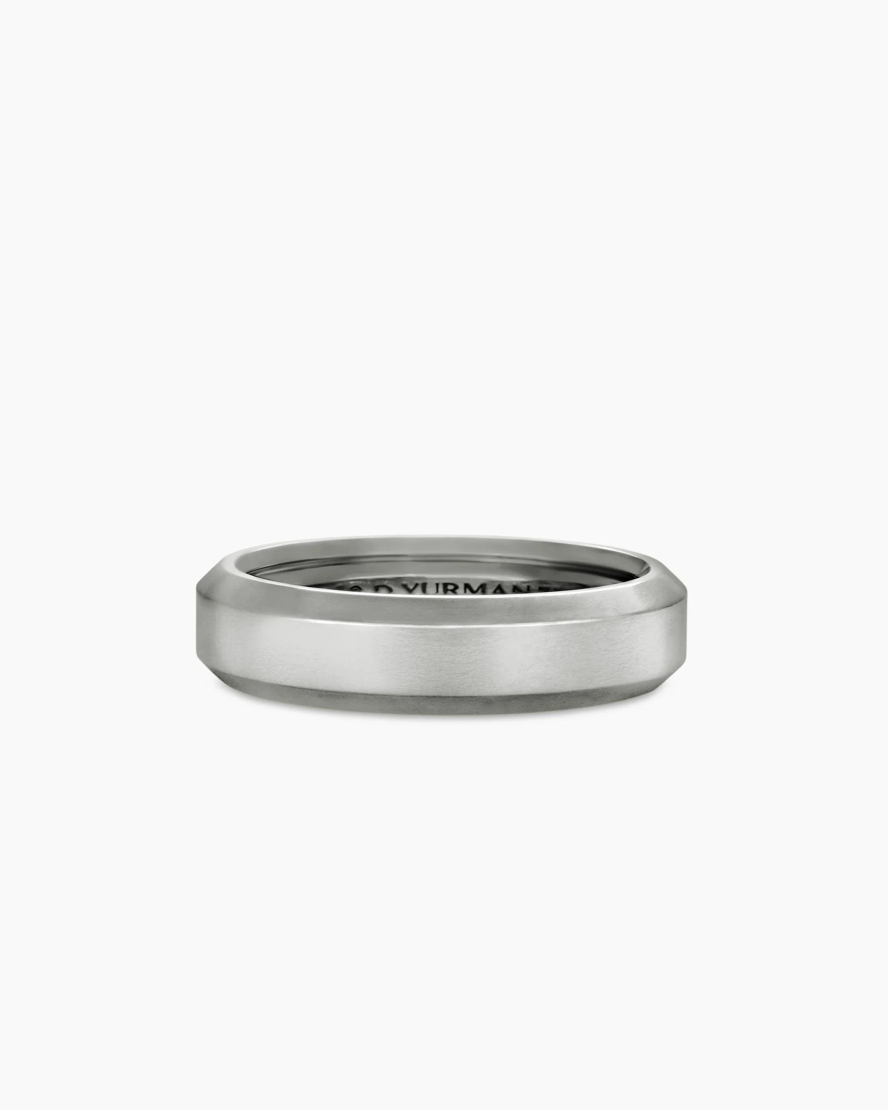 Beveled Band Ring in 18K White Gold, 6mm 15 Beveled Band Ring in 18K White Gold, 6mm