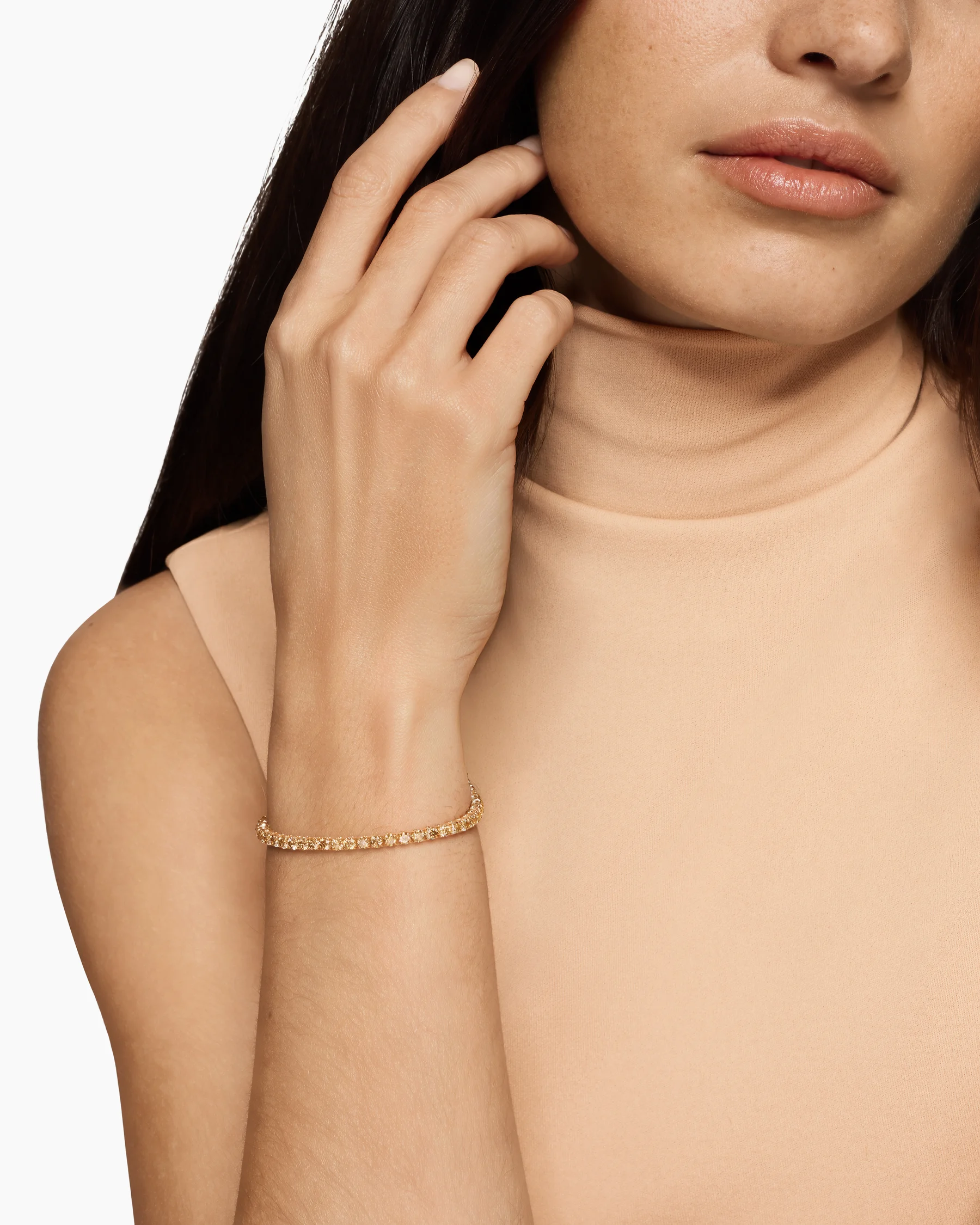 Tennis Bracelet in 18K Yellow Gold with Diamonds, 3mm