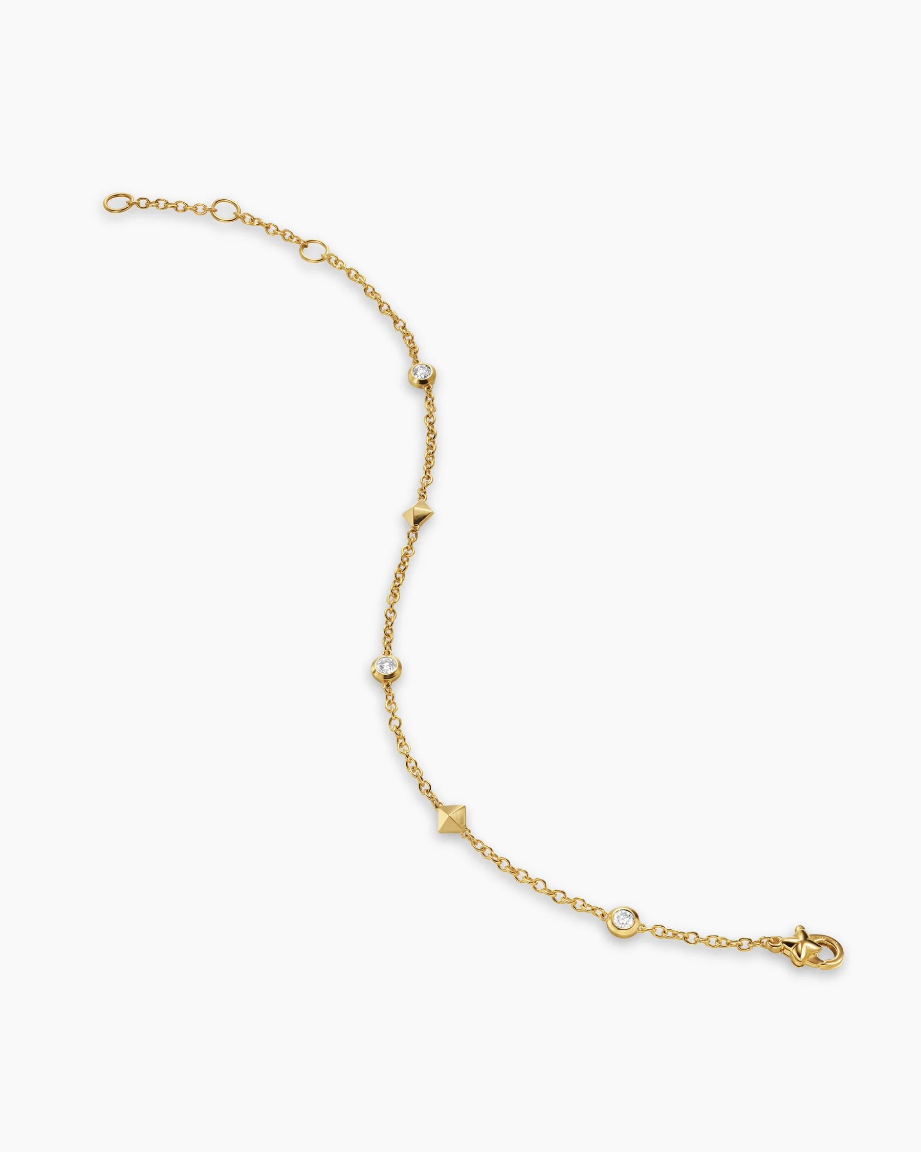Petite Modern Renaissance® Station Bracelet in 18K Yellow Gold with Diamonds, 4.6mm 3 Petite Modern Renaissance® Station Bracelet in 18K Yellow Gold with Diamonds, 4.6mm