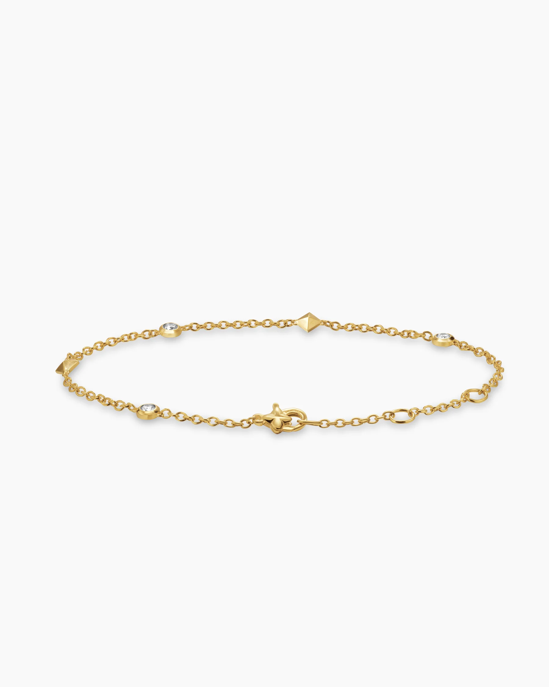Petite Modern Renaissance® Station Bracelet in 18K Yellow Gold with Diamonds, 4.6mm 4 Petite Modern Renaissance® Station Bracelet in 18K Yellow Gold with Diamonds, 4.6mm