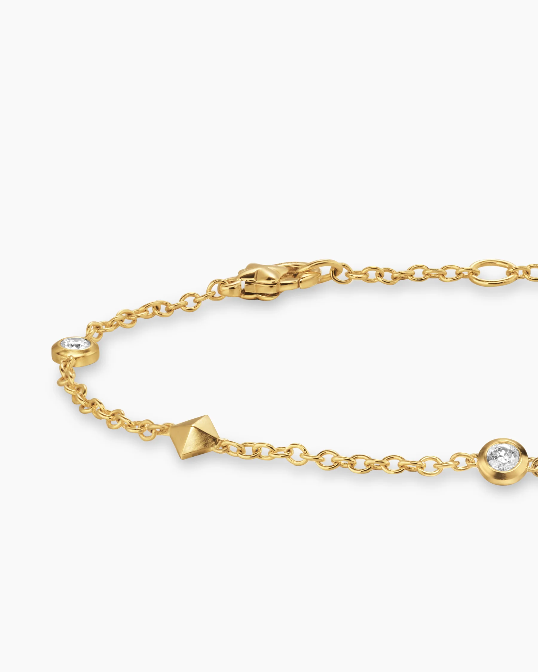 Petite Modern Renaissance® Station Bracelet in 18K Yellow Gold with Diamonds, 4.6mm 6 Petite Modern Renaissance® Station Bracelet in 18K Yellow Gold with Diamonds, 4.6mm